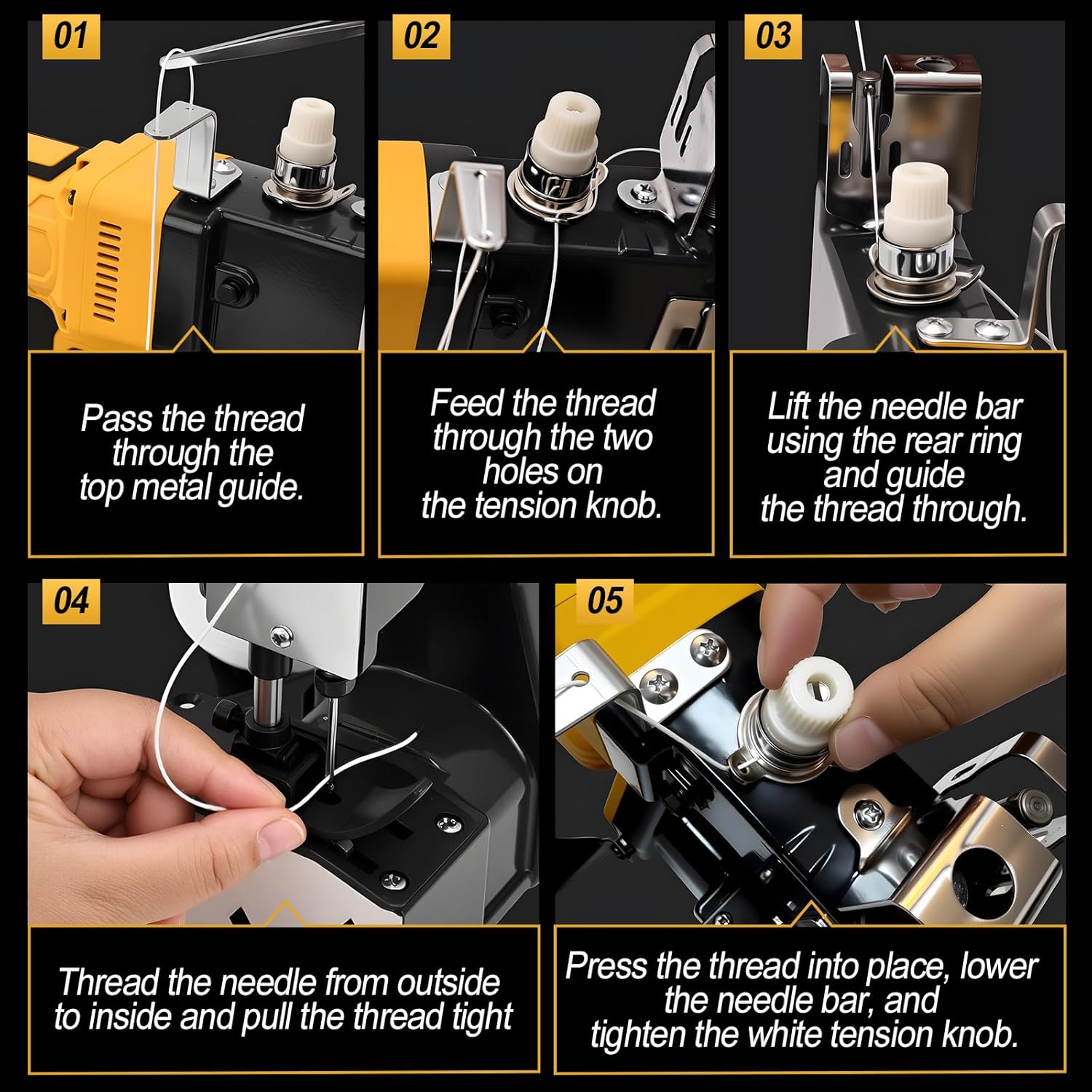 Cordless Bag Sewing Machine Compatible with Dewalt 20V Max Battery, Auto Heavy-duty Bag Closing Machine, Portable Industrial Bag Sewer for Sack Woven Bag Kraft Paper Bag Sealing, Tool Only