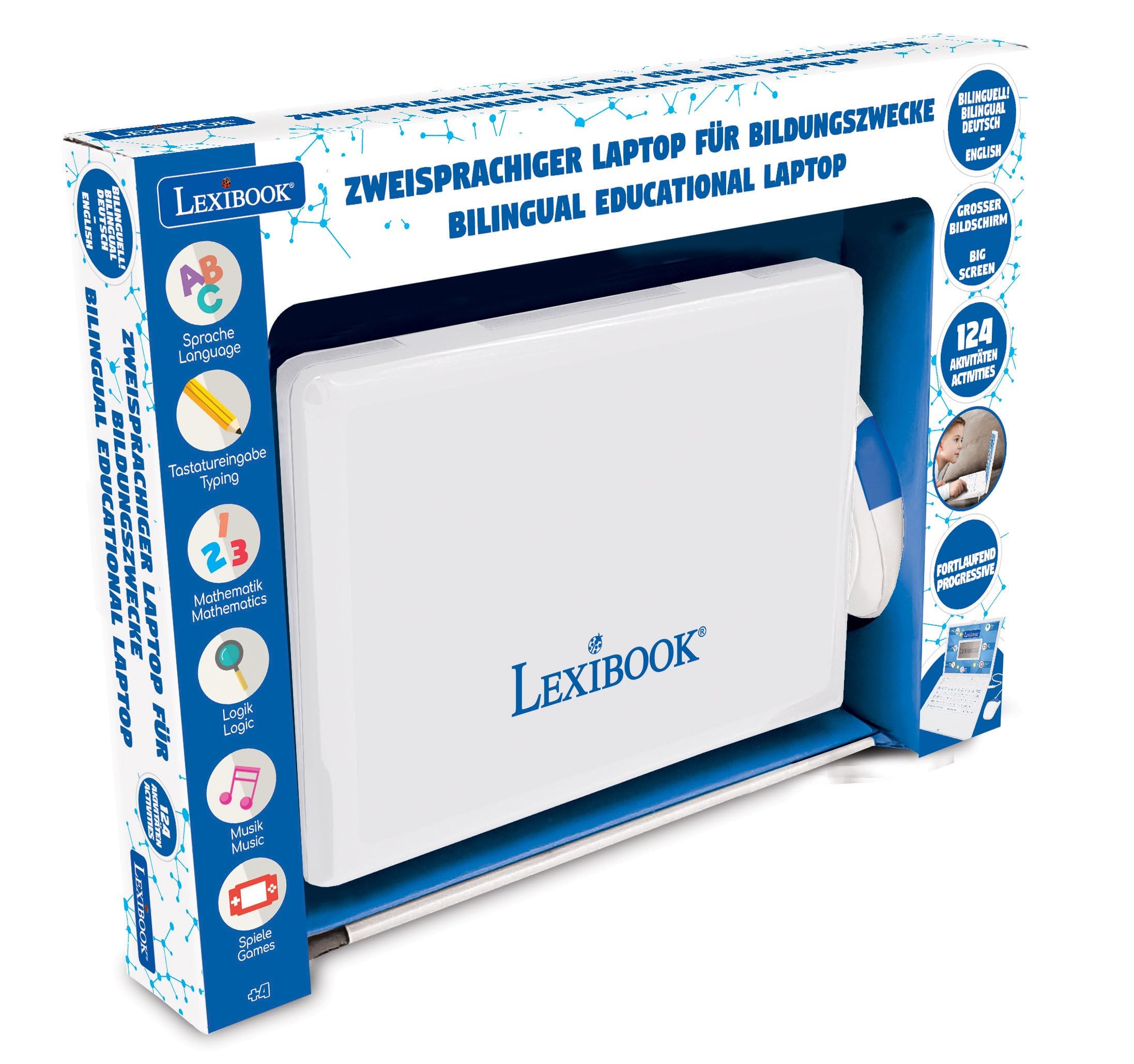 Lexibook, Educational and Bilingual Laptop German/English, Toy with 124 Activities to Learn, Mathematics, White, JC598i3LXB - Image 3