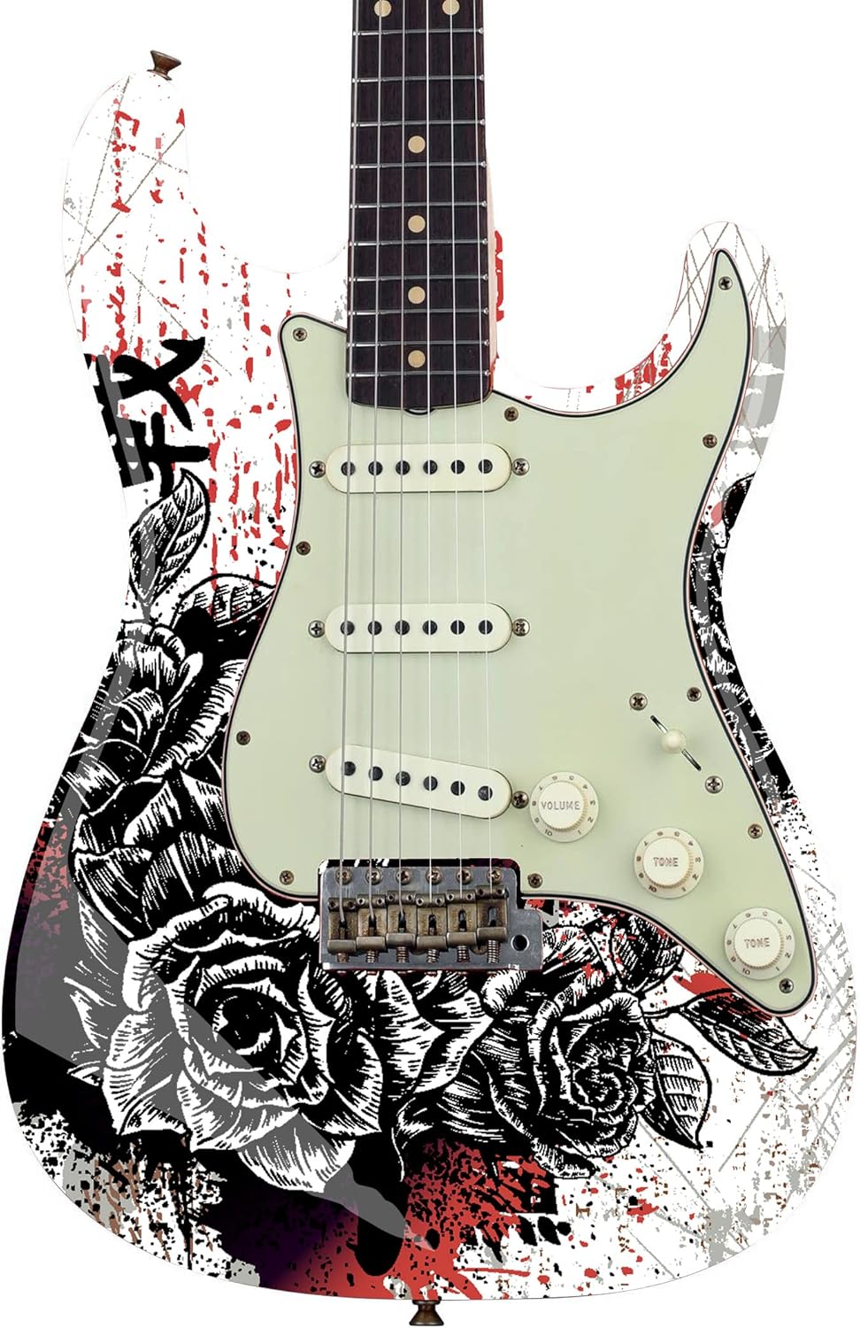 Guitar Wrap Custom Laminated Vinyl Decal Sticker The Black Rose GS81
