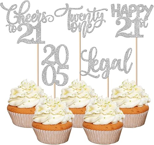 Vista 63 de Rsstarxi Paquete de 30 decoraciones para cupcakes de cumpleaños de 14 años con purpurina 2011 Hello 14 Cheers to 14 años de edad, catorce años, Negro