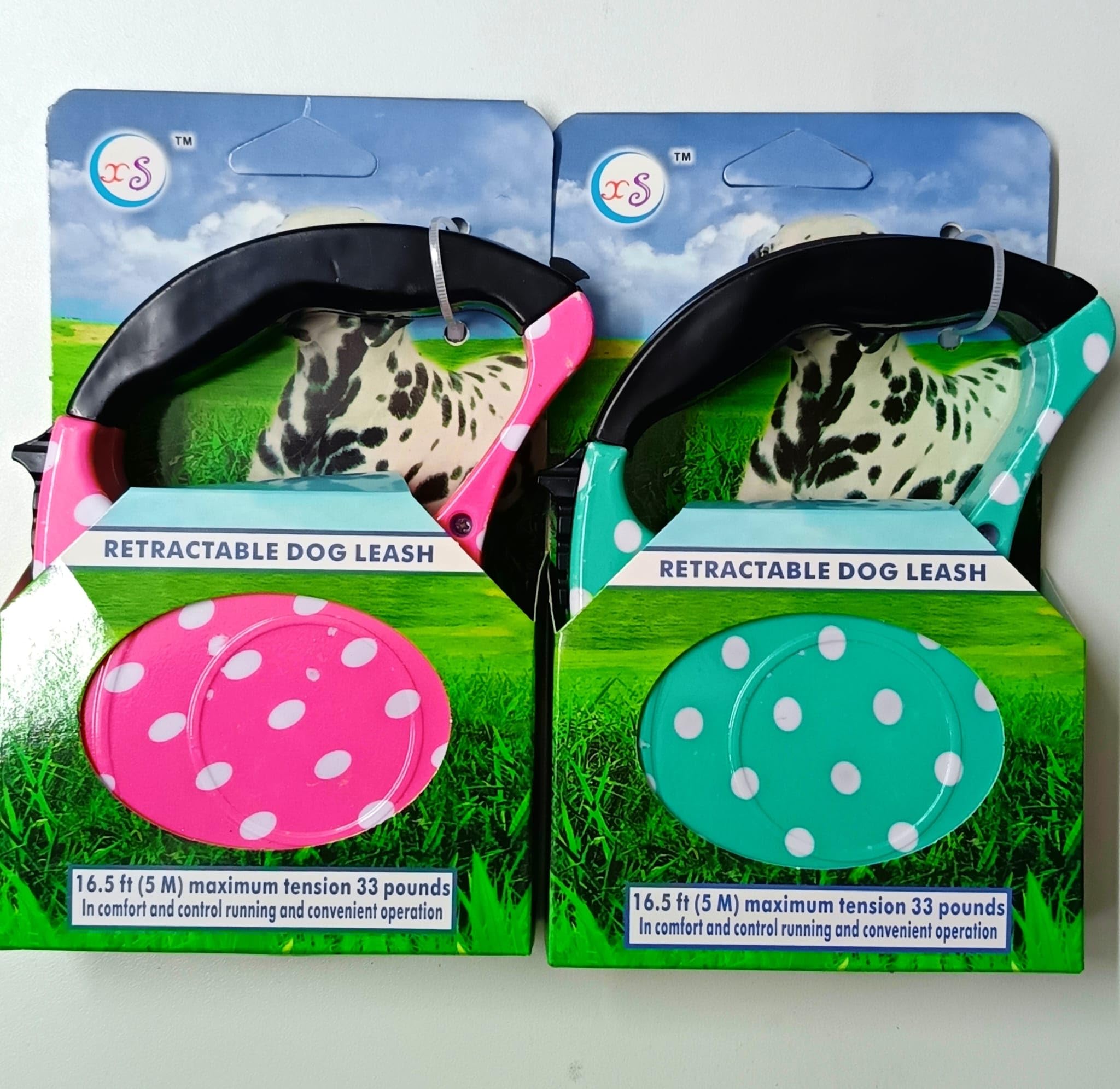 Retractable Dog Leash Lead 5 m, Walking Lead Extendable Leash No-Tangle Heavy Duty Nylon Tape