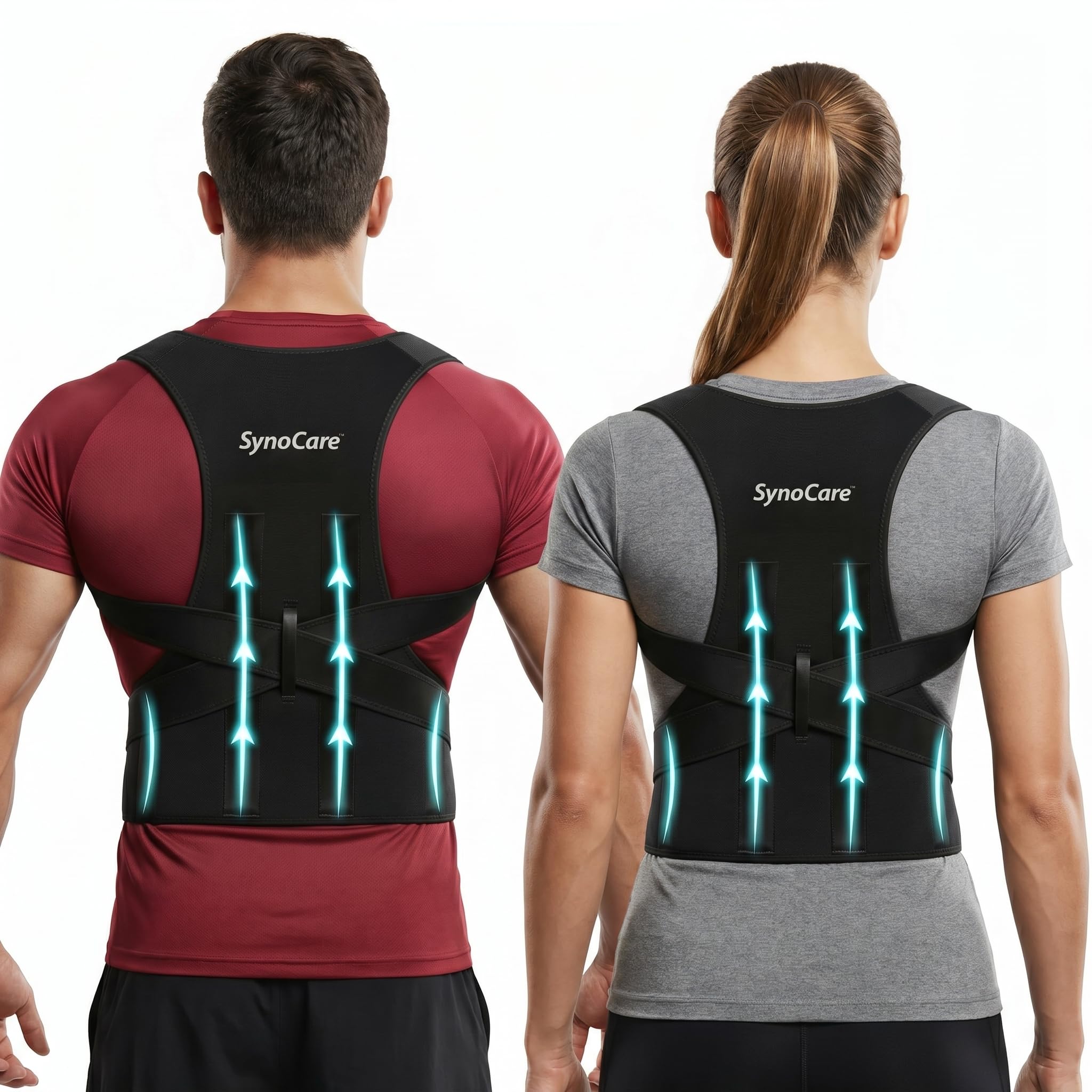 Posture Corrector Belt for Men & Women, Back Support Belt for Back & Spine Pain Relief, Body Posture Correction Belt for Full Back Support with Adjustable Strap, Universal Size-image-2