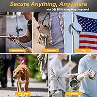 Vista 7 de 8 mosquetones con clip de resorte – M5 de 1.97 pulgadas, ganchos de presión resistentes de enlace rápido para senderismo, camping, pesca, columpio