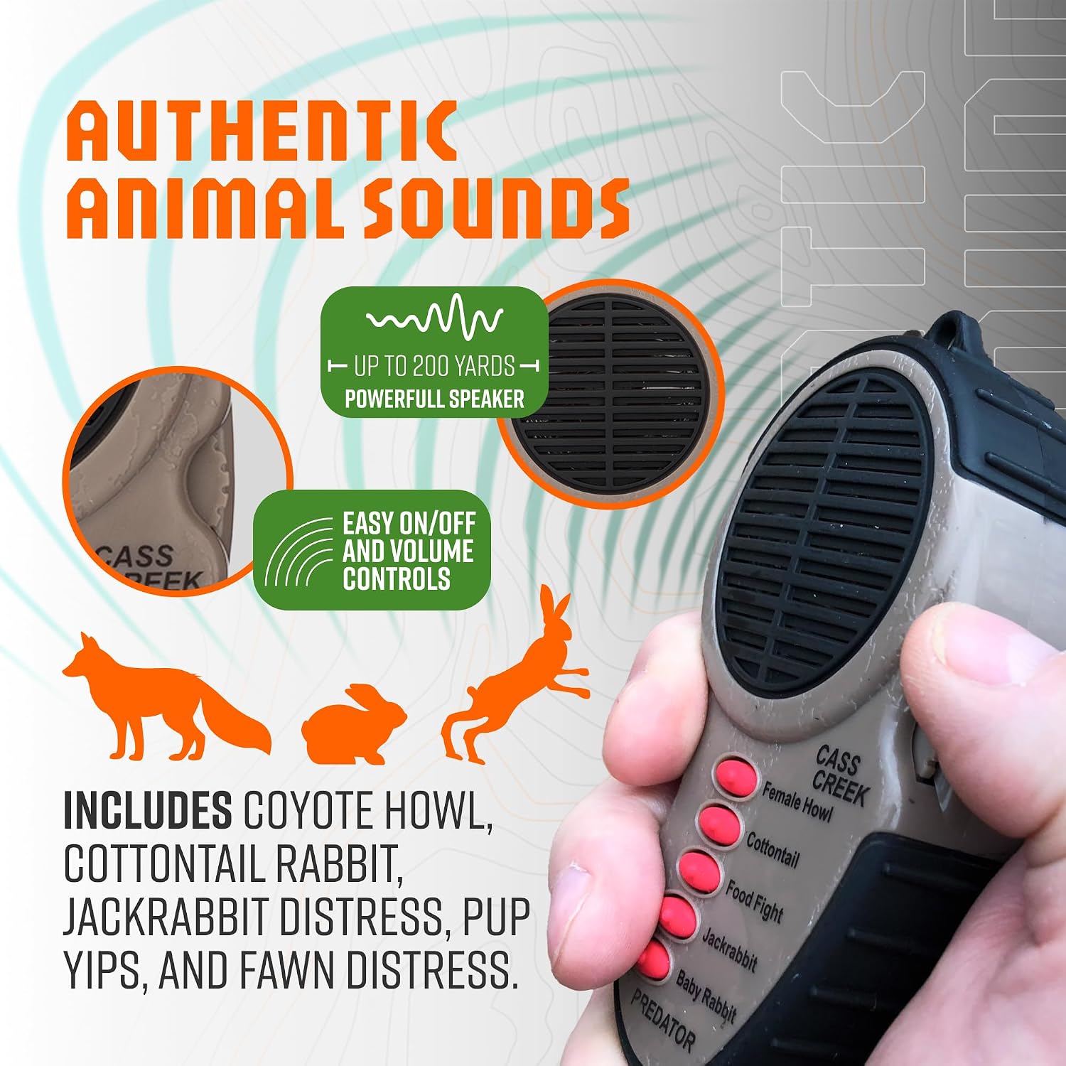 Ergo Call, Handheld Electronic Hunting Call, Compact Design, 5 Authentic Calls in 1, Expert Calls for Everyone