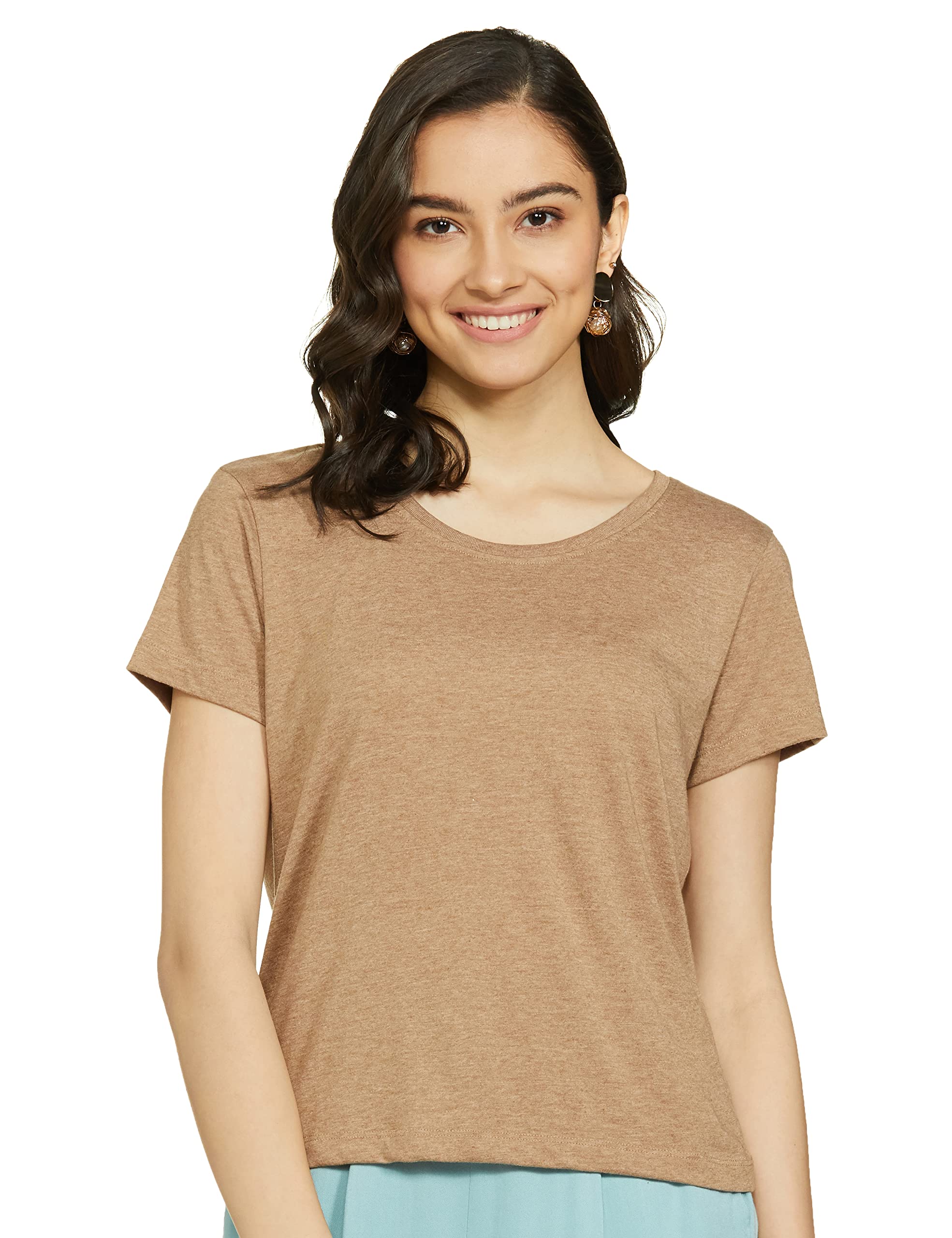 max Women 65% Poly 35% Cotton Solid Regular Fit Tshirt-picture-10