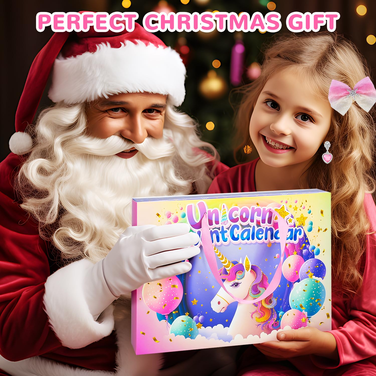 iZoeL Adventskalender kosmetik Teenager Mädchen 2025 Weihnachtskalender 24 Mode Schmuck schminke kosmetikkalender Beautykalender wie Einhornschmuck ohrringe haarschmuck ab 3-12 Jahre Mädchen