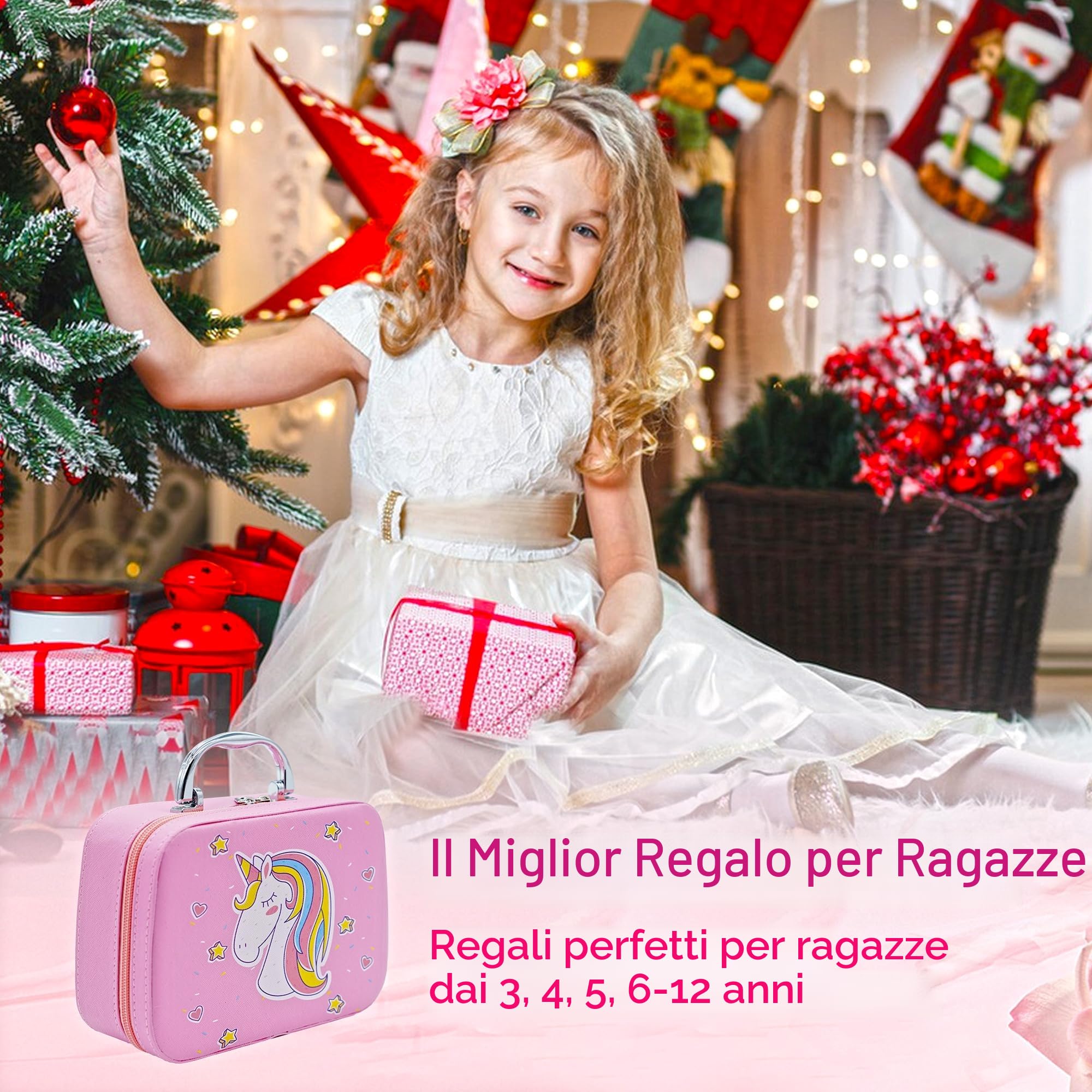 Trucchi Bambina Set - Trucco Set Ragazza, Lavabile Kit Regalo, Set di Trucchi per Bambini, Bambina Giocattoli Giochi Bambino 4 5 6 7 8 9 10 Anni, Regali Natale 3-12 Anni