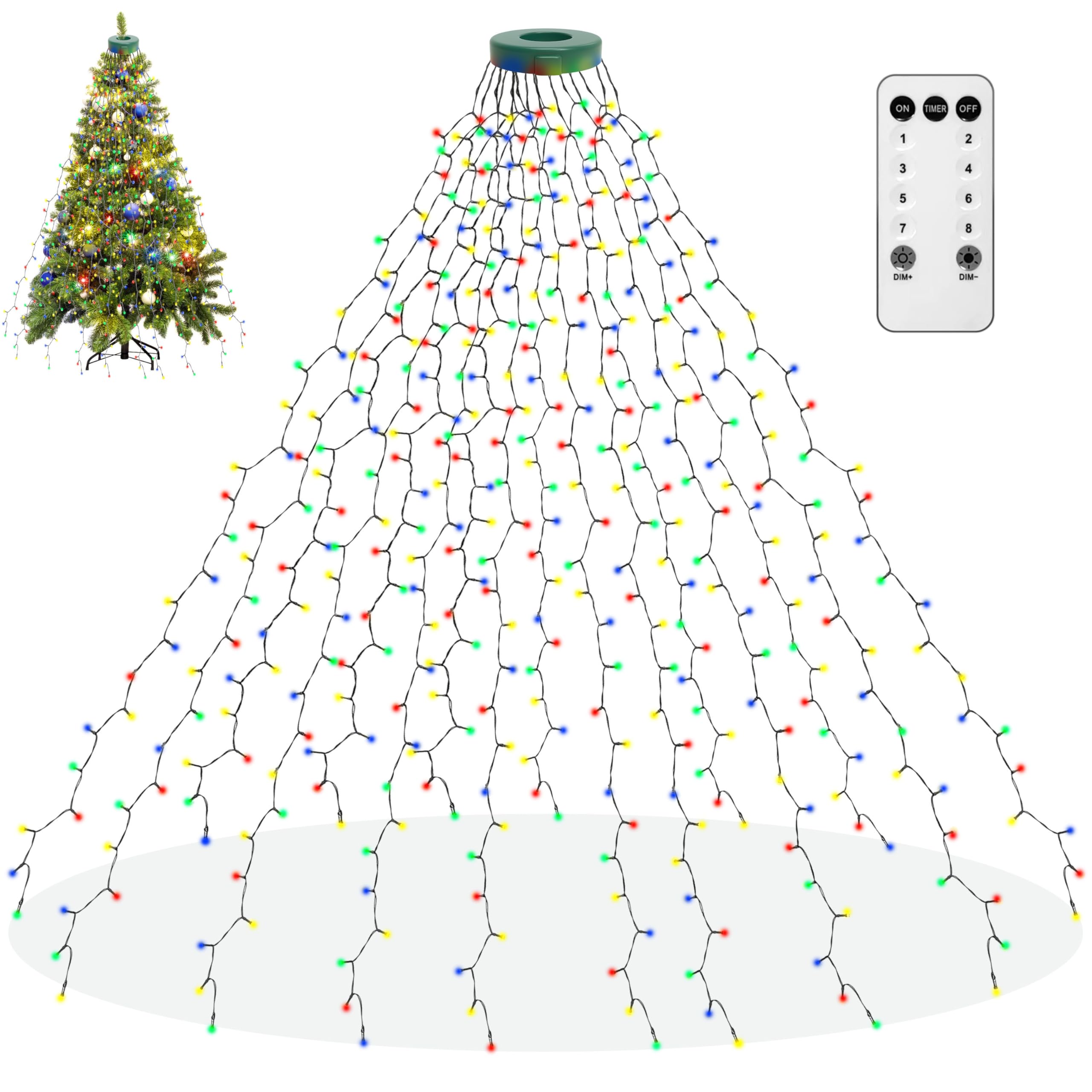 ANEEWAY Luces Exterior, 16x2m 400LED Guirnalda Arbol Navidad IP55 Impermeable Función de Memoria 8 Modos Cadena luz Decoracion para Habitacion Interior Fiesta,Multicolor