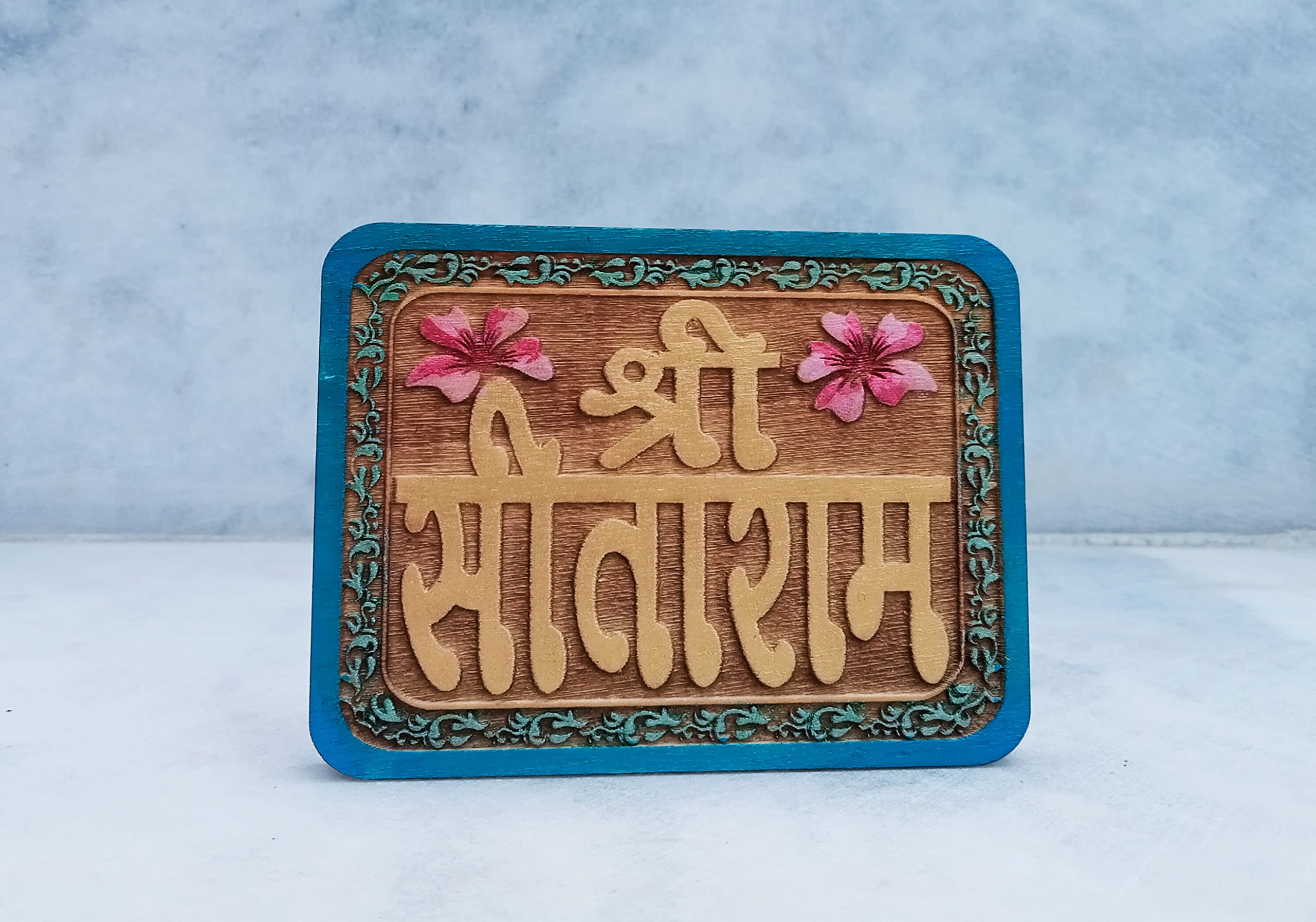 shrijimathura/Naam sewa Shri Seeta Ram Naam Sewa truely Hand Painted peepal Wood gyan gudri vrindawani-image-38