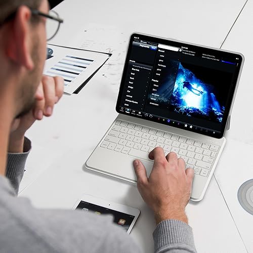 Miniatura 8 de doqo Funda de teclado para iPad de 10 generación 2022, estilo mágico, magnética, con trackpad multitáctil, compatible con iPad de 10.9 pulgadas,