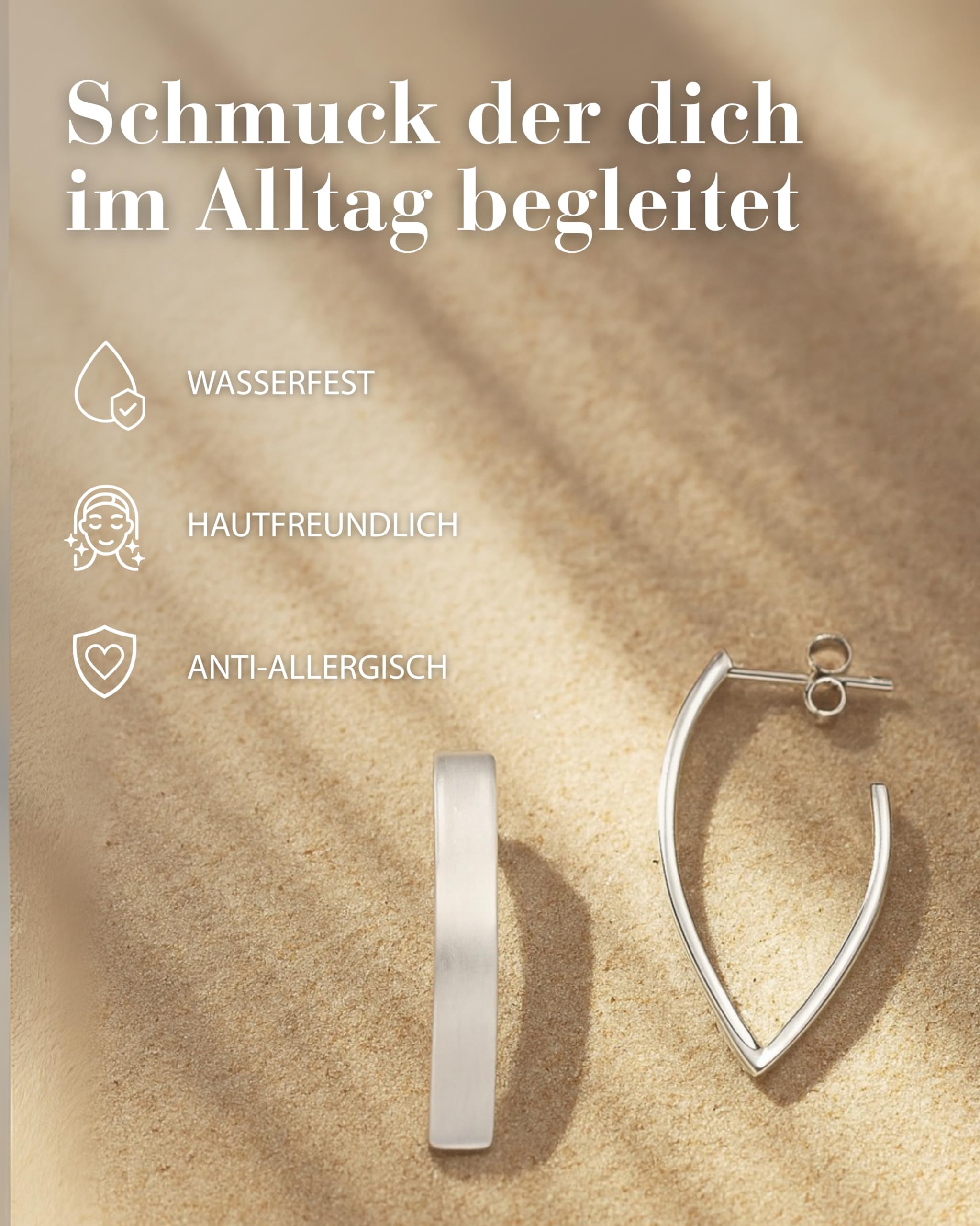 VINANI Klapp-Creolen aus 925 Sterling Silber I Nickelfreie Ohrringe für Damen I Mattierte Oberfläche mit Anlaufschutz I Allergikerfreundlich I Handarbeit in Juweliersqualität I CNX