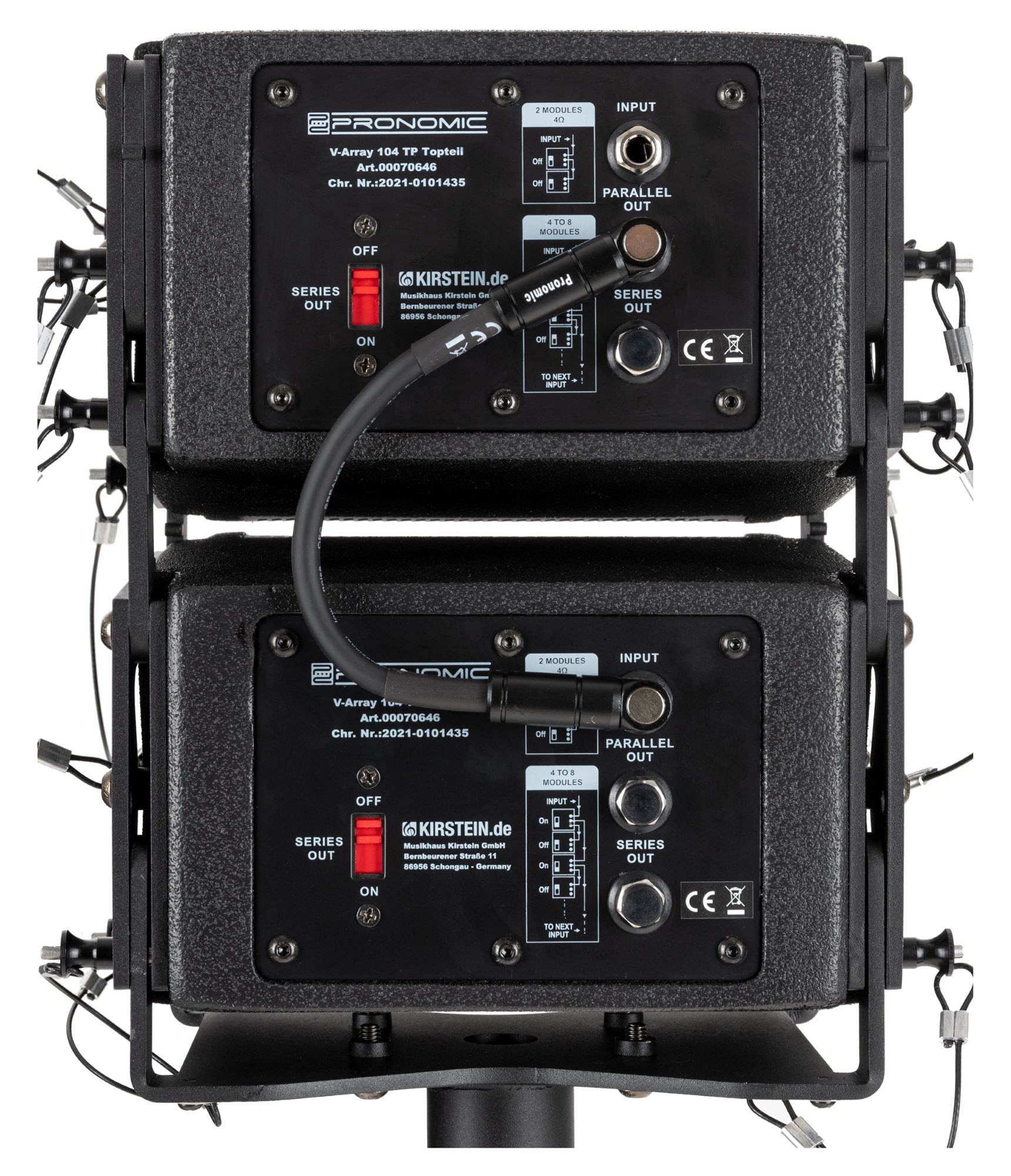 Pronomic V-Array Compact Set, Subwoofer 208, Equipamiento: 2X woofer de 8" | DSP: procesador DSP de muestreo 96 kHz, 48 bits, Receptor Bluetooth® 4.2, Presets DSP: FLAT, LIVE1, LIVE2, Dimensiones: 26