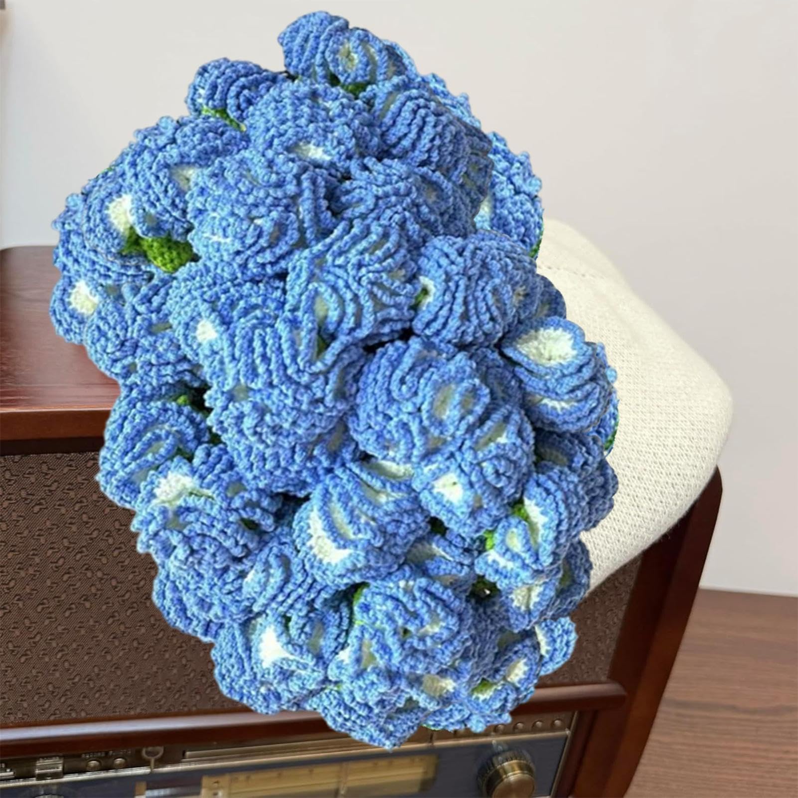 Gestrickte Blumenstrauß Decke Nelkenblüten-Streicheldecke Wohndeko | Romantische Sofadekoration Für Wohnzimmer