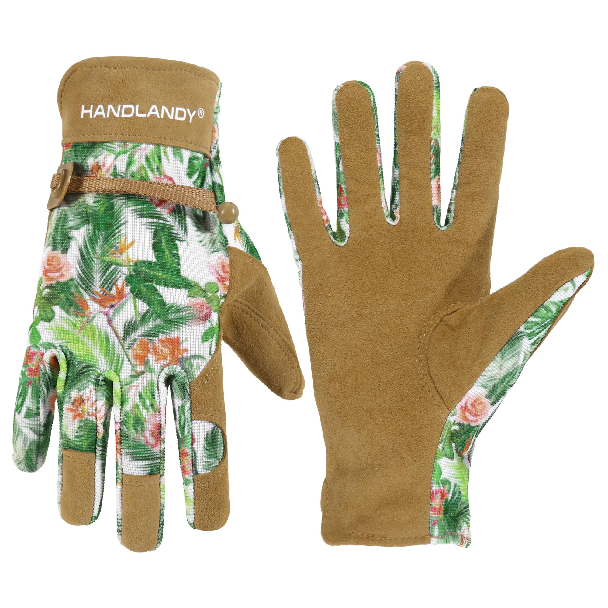 HANDLANDY HLDD Work Gloves for Women and Men, Leather Gardening Gloves Flexible Mechanic Working Gloves