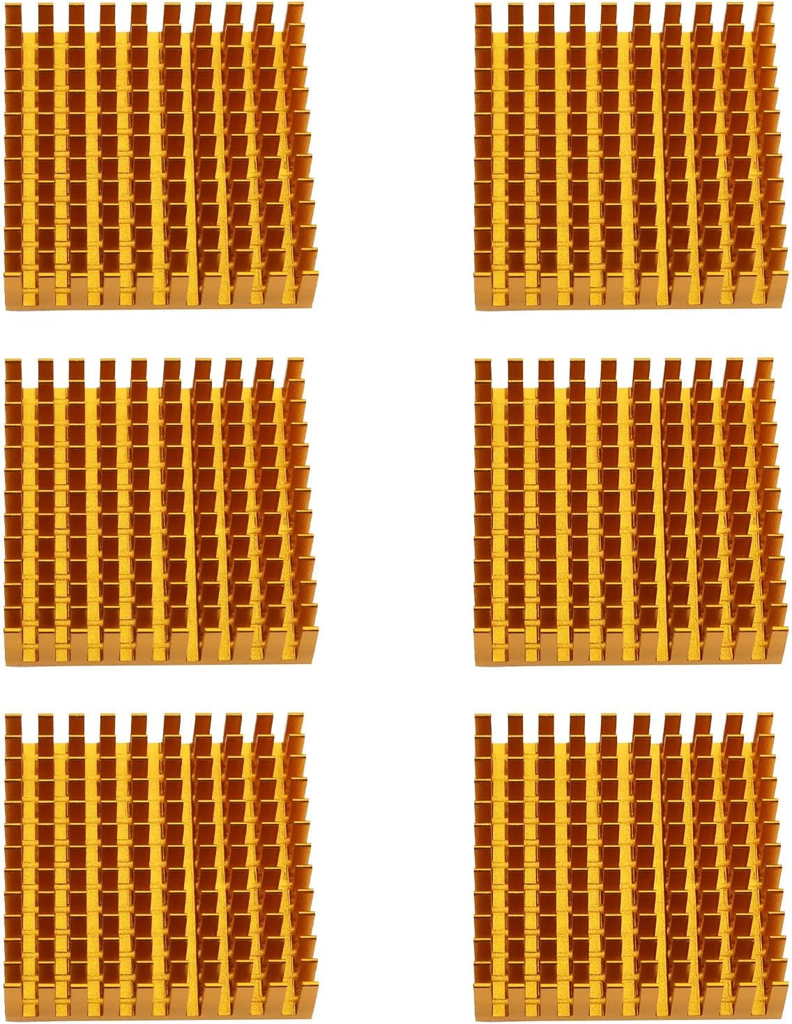 YINETTECH 6pcs Aluminum Radiators Aluminum Heat Sink Cooler Aluminium Heatsink 40mm x 40mm x 11.5mm for PC CPU IC Chip Power Supply Small Electronic Devices