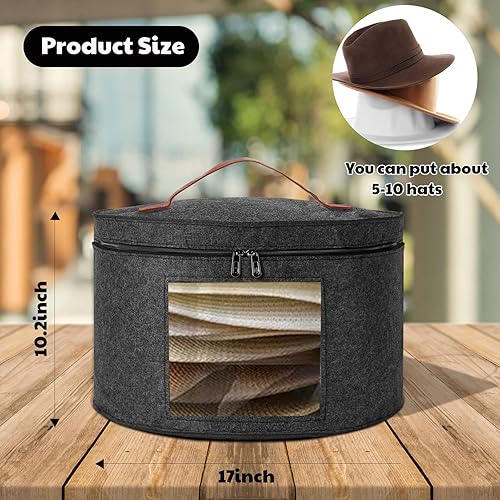 Miniatura 2 de Munskine Cajas de almacenamiento para sombreros para mujeres y hombres, cajas de almacenamiento plegables para sombreros, caja de almacenamiento de