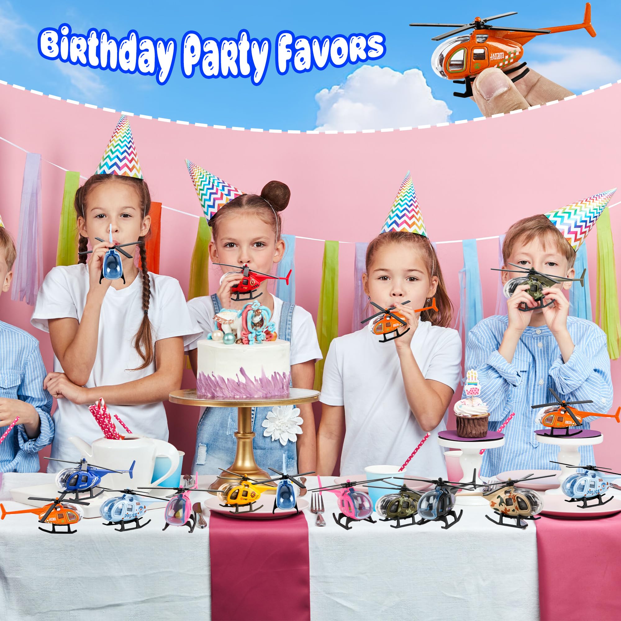 Drayear 30 Pack Diecast Helicopter Toys Realistic Mini Helicopter Models for Birthday Christmas Party Favors Classroom Rewards - Image 7