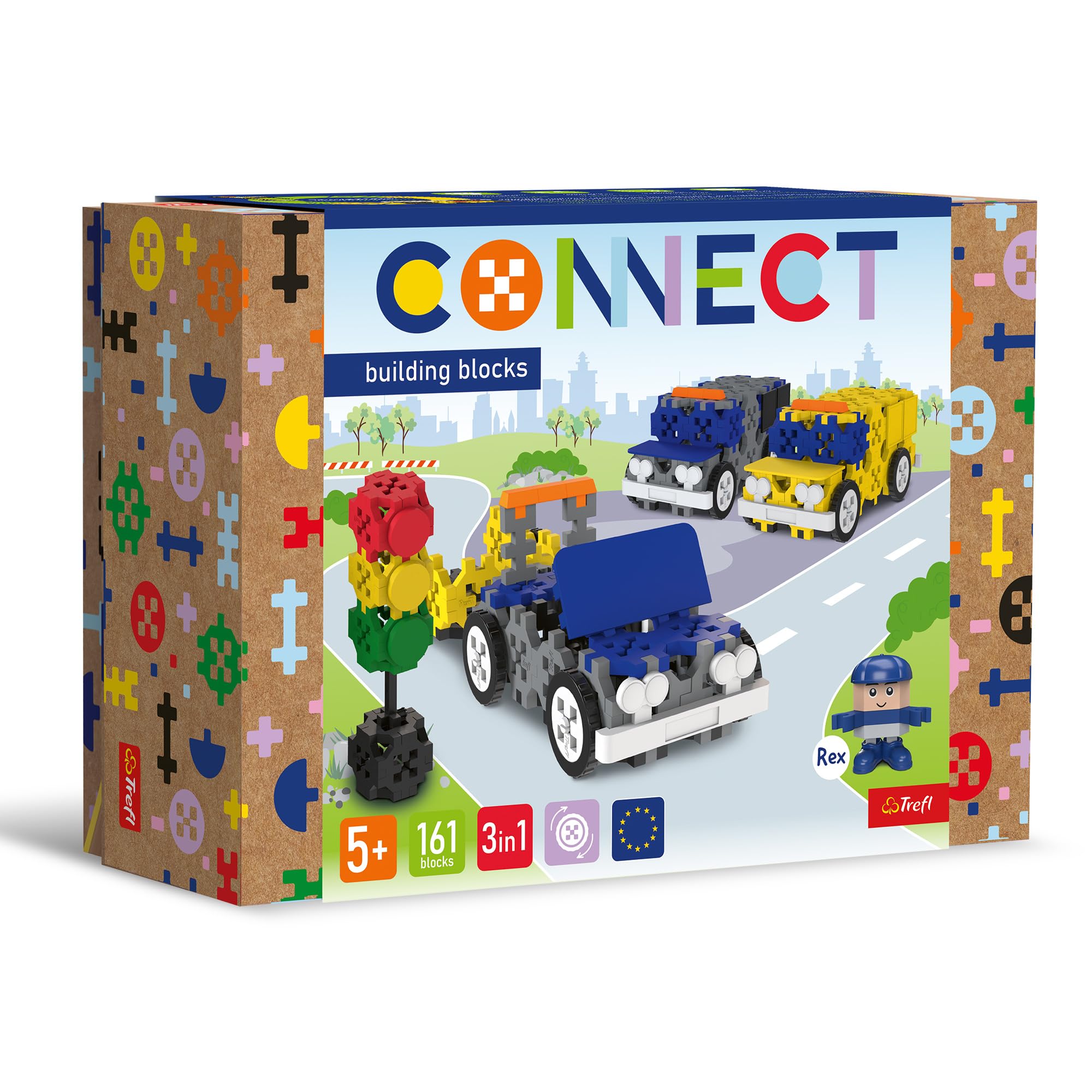 Connect Trefl 3-in-1 Brick Set, Emergency Vehicles, 161 Pieces: 156 Bricks + Character 5 Bricks