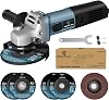 C P CHANTPOWER Angle Grinder Power Tool, 115mm 900W Corded Angle Grinder with 2X Cutting Wheel, 2X Grinding Wheel, 1X Flap Discs and Side Handle