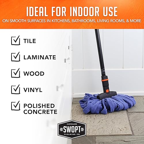 Miniatura 7 de SWOPT Cabezal de trapeador de microfibra  Cabezal de mopa de polvo de microfibra para uso en suelos de madera, laminado y azulejos, limpieza sin