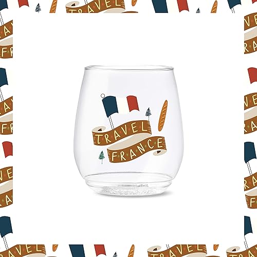 Miniatura 2 de TOSSWARE POP - Vasos de vino de 14 onzas Serie XOXO juego de 6 vasos impresos de plástico reciclables irrompibles y cristalinos