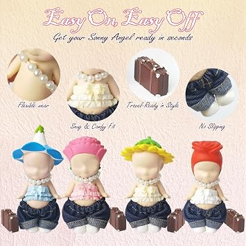 5PCS Doll Clothes for Sonny Angel, Fits 3 Inch Minifigures Outfit Includes Pants, Top, Shoes, Necklace & Suitcase, Display and Decoration Accessories for Adult Collectors, Doll Not Included (Yellow)