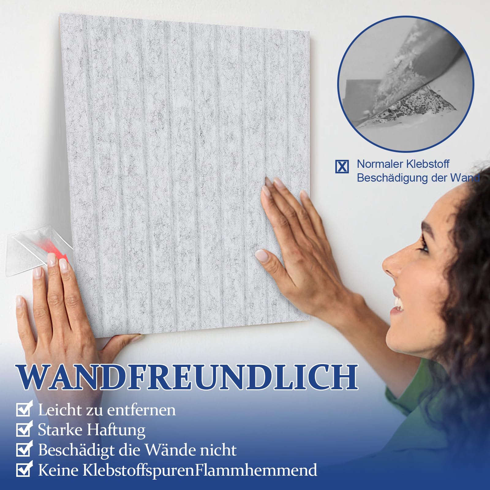 Große Filz Pinnwand Selbstklebend,12 Stück 30x30cm Korkwand Filz-Wandpaneele Dekorative Pinnwand Tack Board für Zuhause, Schule, Bürowände