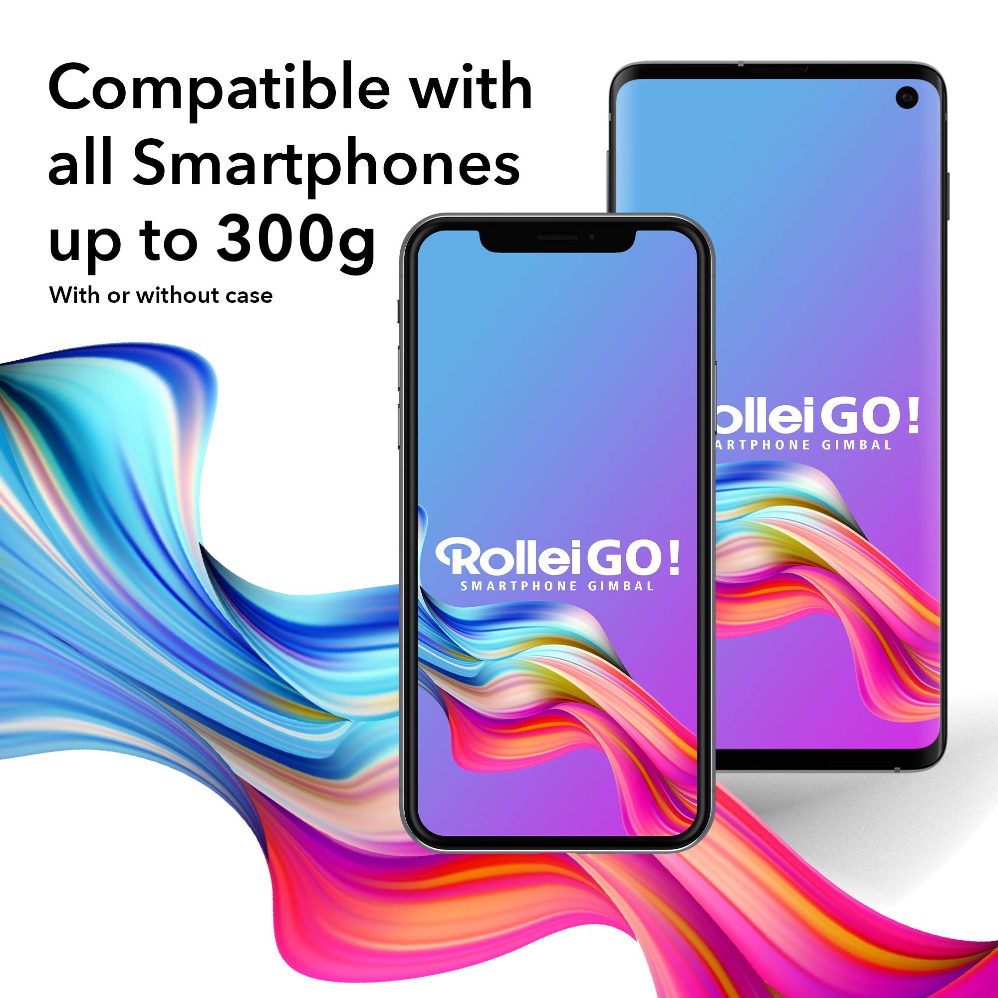 Rollei Go! Profi Smartphone-Gimbal I Handy-Gimbal I Video Stabilisator I Gimbal für Iphone & Android inklusiver kabelloser Ladefunktion & Tasche