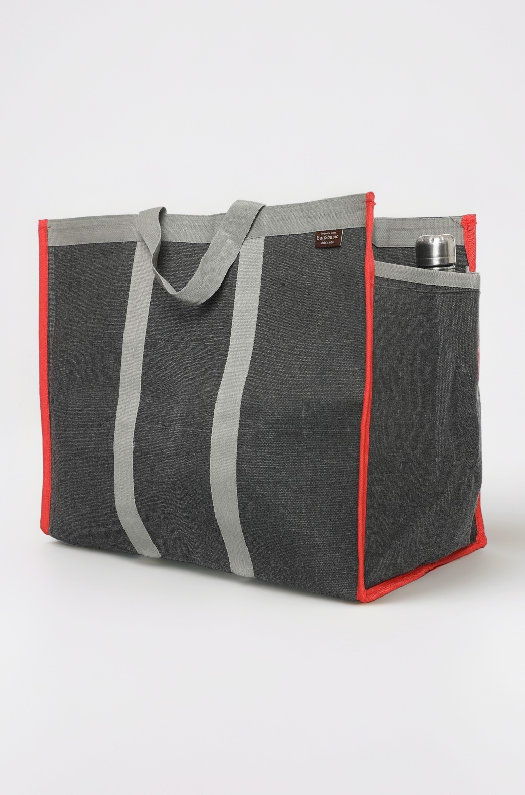 (#B2B21CA L Eco Friendly Reusable Fabric Grocery Vegetable Shopping jhola Bag Heavy Canvas1pc only Large LxWxD 18x11x15 inch