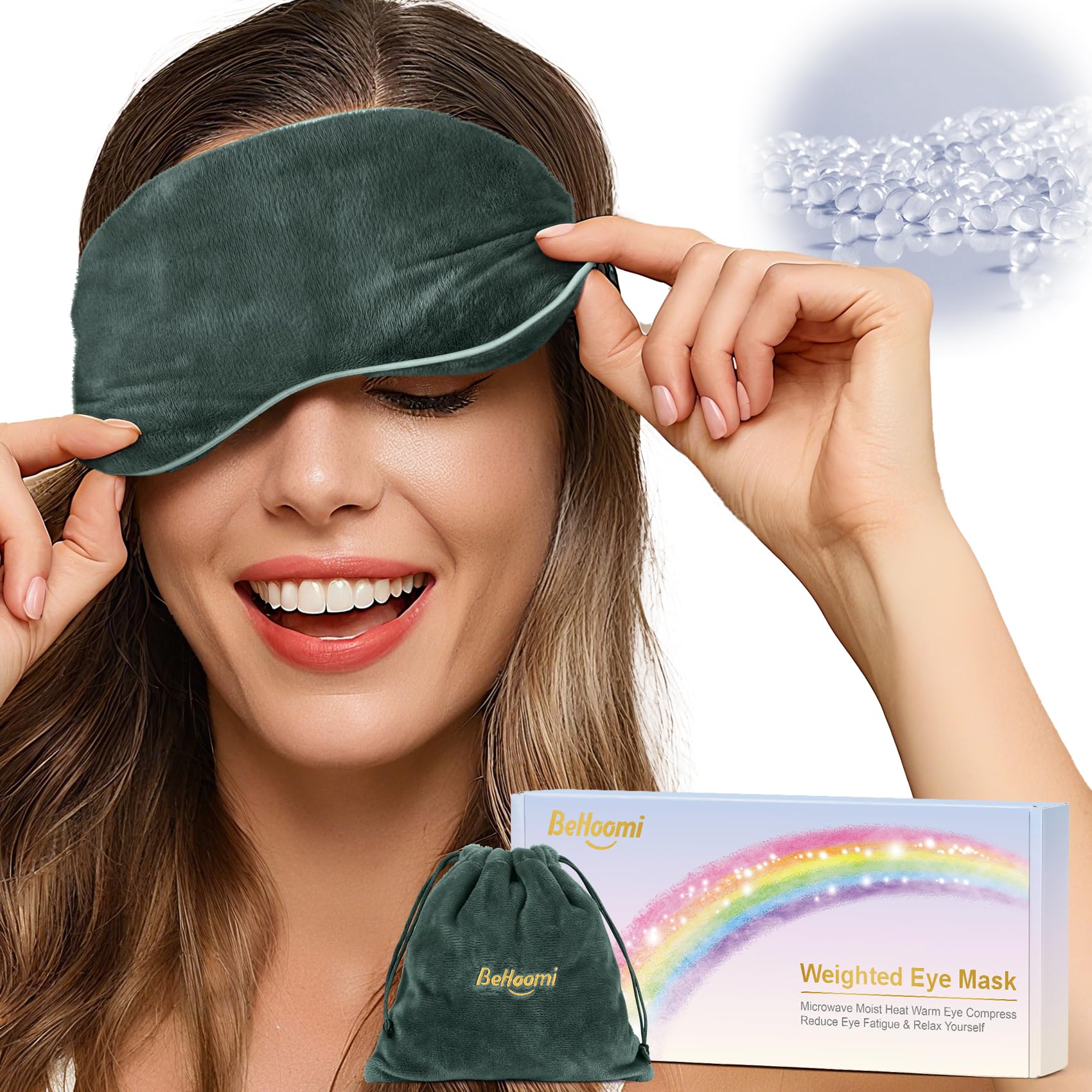 Photo 1 of BeHoomi Heated & Cooling Weighted Eye Mask - Grey
