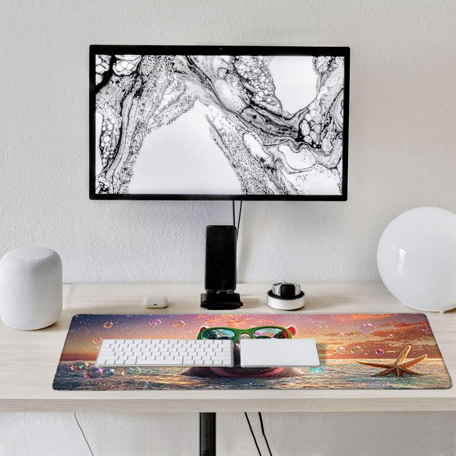 Podkładka pod mysz gamingowa 120 x 50 cm, z przyszytymi krawędziami, piękny koń, przedłużona, duża podkładka pod mysz XXL, gamingowa podkładka pod mysz z antypoślizgową gumową podstawą, akcesoria na