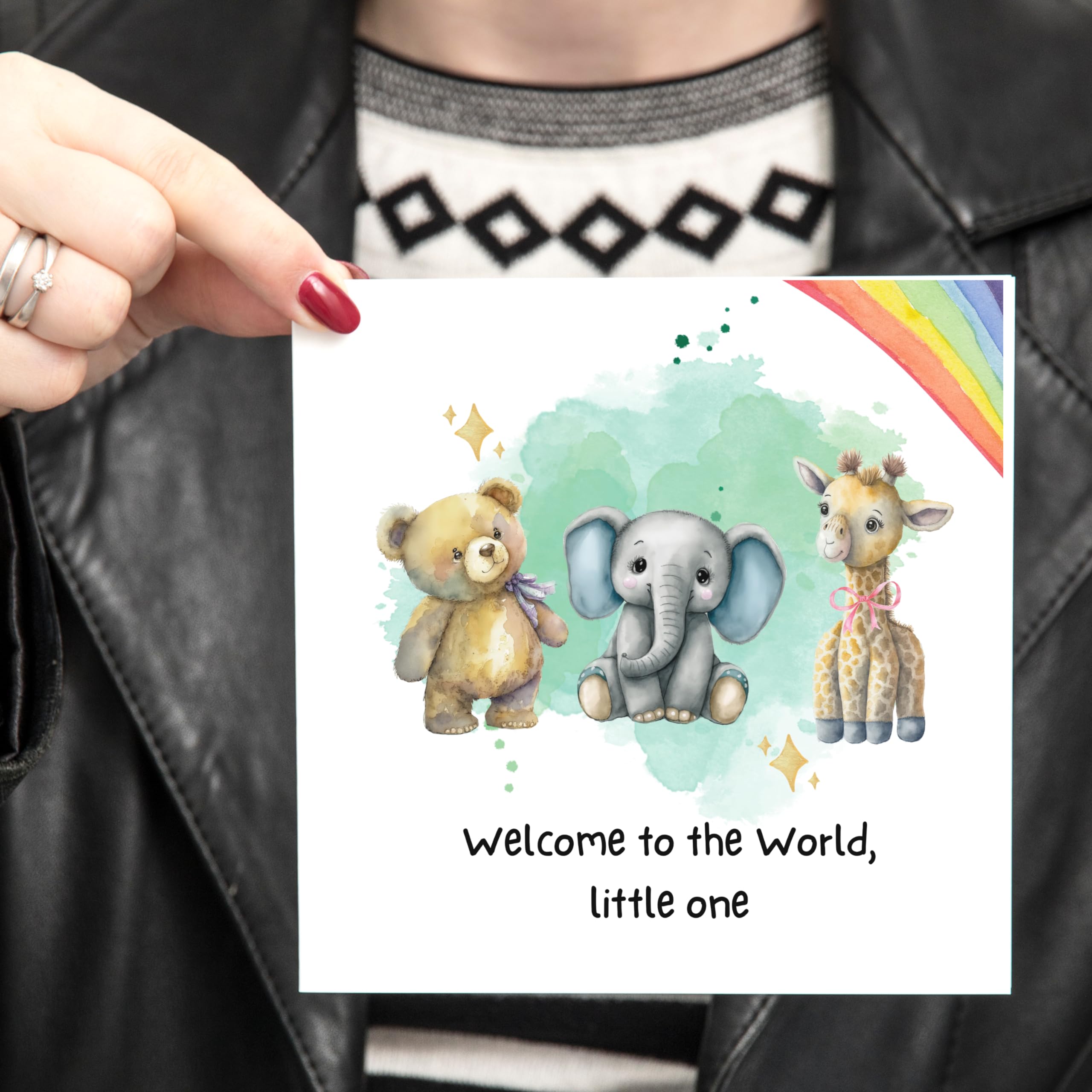 Premium Welcome To The World Karte Für Mädchen - Blanko Innenseite