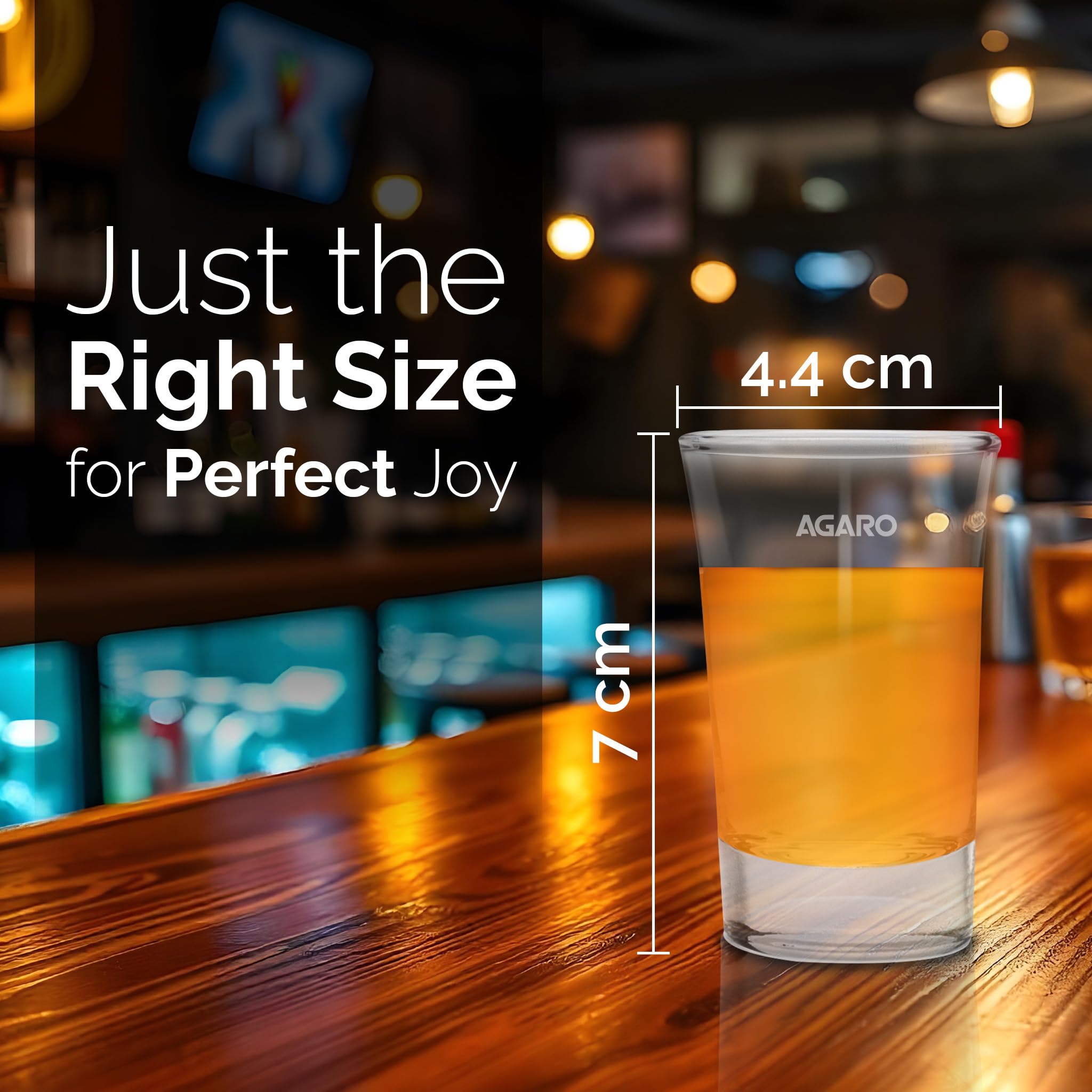 AGARO Elegant Shot Glass 45ml, Set of 6, Whisky Shot, Vodka Shot, Tequila Shot, Liquor Shot, Wine Tasting, Cocktail, Home, Bar 4