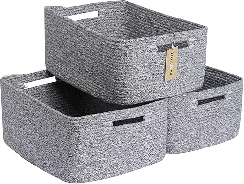 Miniatura 45 de Cestas Grandes de Almacenamiento para Estantes, Contenedores Organizadores de Armario para Ropa, Mantas, Toallas, Guardería de Bebé, Cestas para