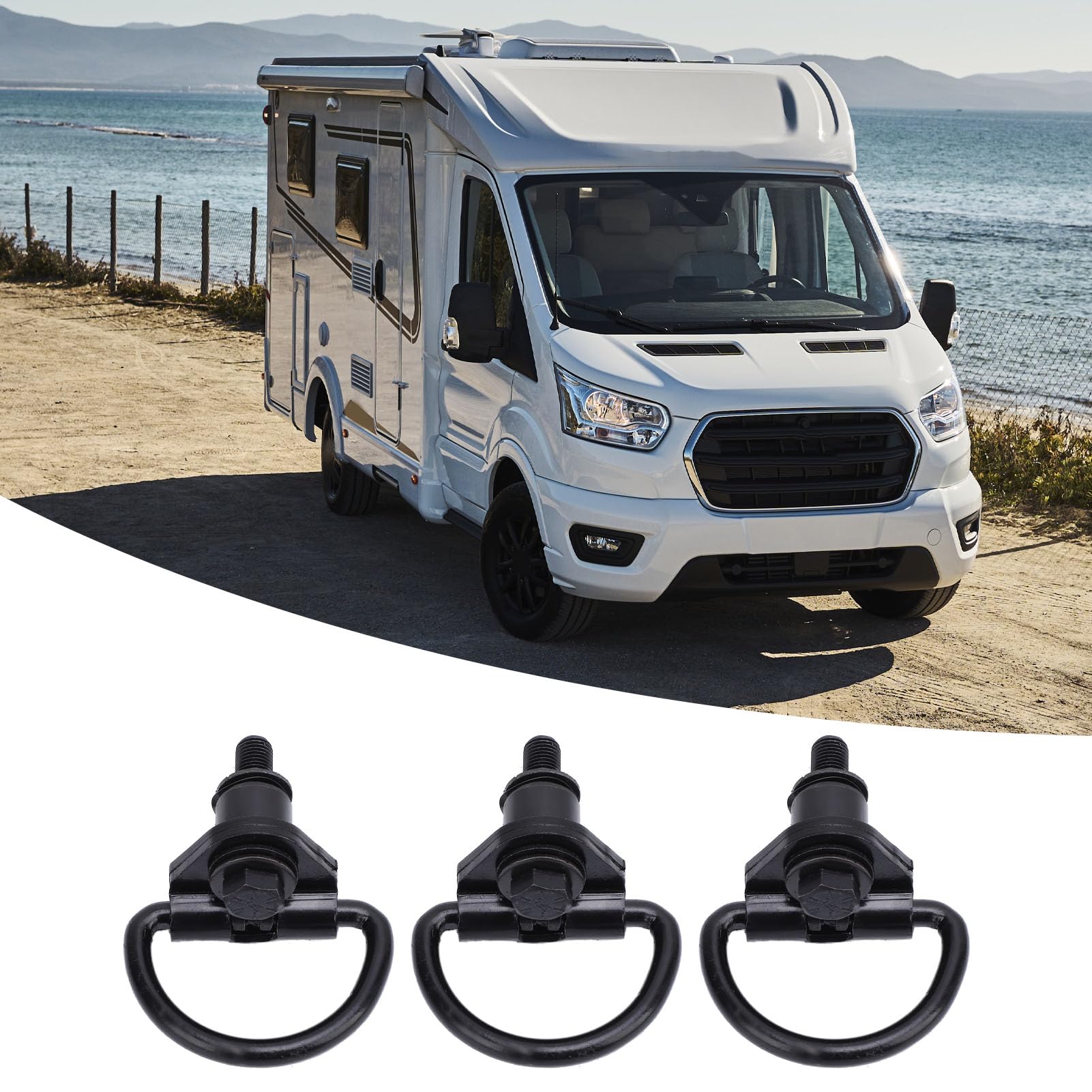 Ladungshaken Stahl schwarz rostfeste Beschichtung Heavy Dut Down -Haken für Transit 150 250 350 2015 bis 2024 Cargo Van 6 PCs