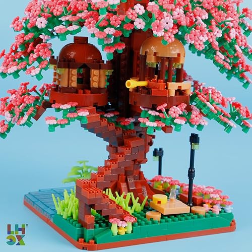 Miniatura 6 de B&LHCX Juego de construcción de árbol bonsái de cerezo para niñas, mini bloques de construcción de árbol bonsái de flor de cerezo, 2008 piezas de