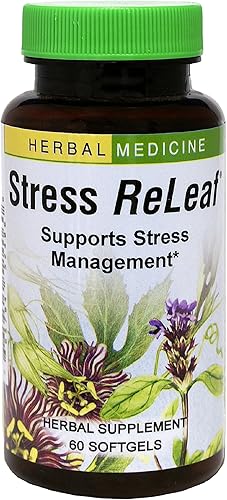 Herbs Etc. Stress ReLeaf - Suplemento de hierbas para apoyar la relajación - Suplemento de apoyo al estrés - Sin gluten - 60 cápsulas blandas (60