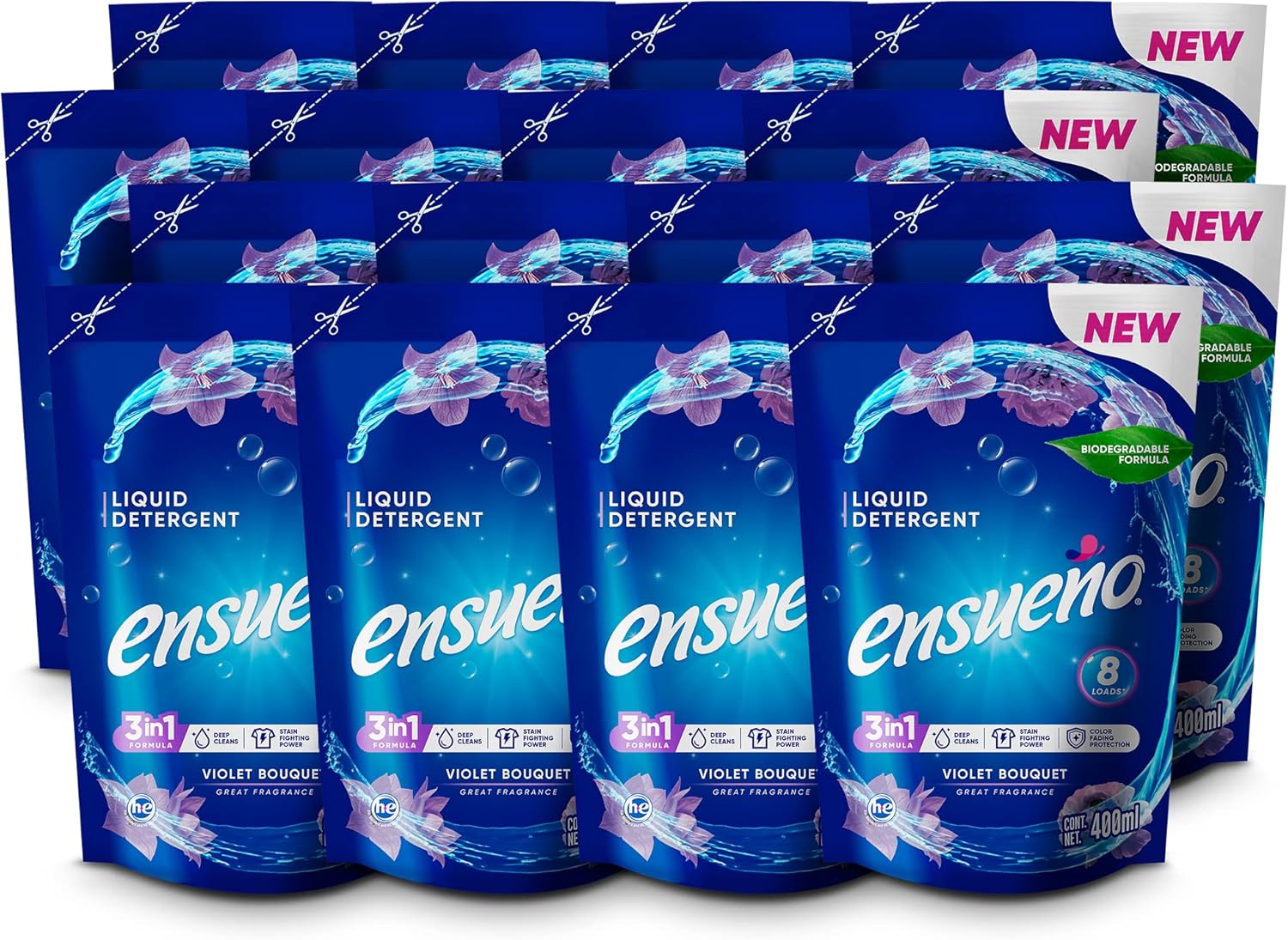 Ensueño Liquid Laundry Detergent Pouches, Spring Fresh