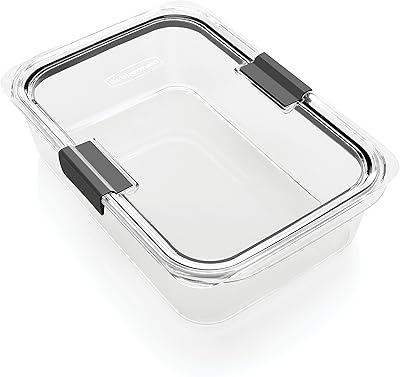 Rubbermaid Brilliance Food Storage Container, Large, 9.6 Cup, Clear 2024351