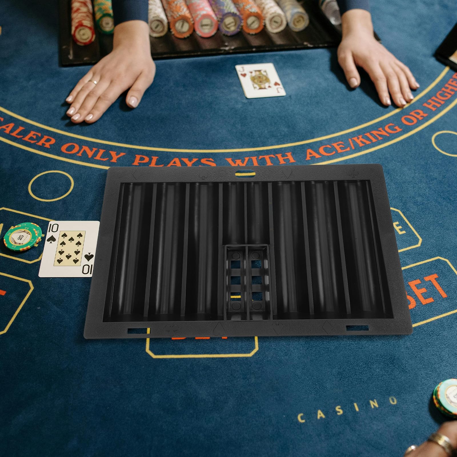 Pokerchip Organizer aus Acryl für 350 Chips mit Praktischem Chip Halter und Multifunktionaler Aufbewahrung für Poker und Gesellschaftsspiele in Schwarz