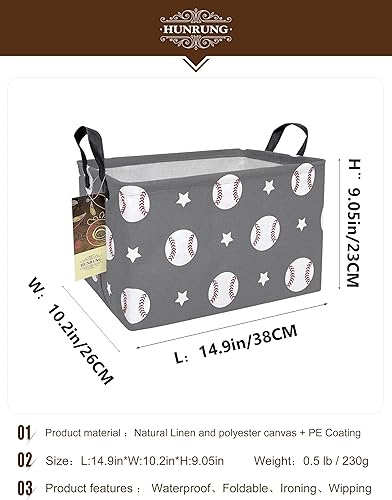 Miniatura 126 de HUNRUNG Cesta rectangular de almacenamiento de lona, bonita cesta organizadora de lona para mascotas, juguetes de niños, libros, ropa, perfecta