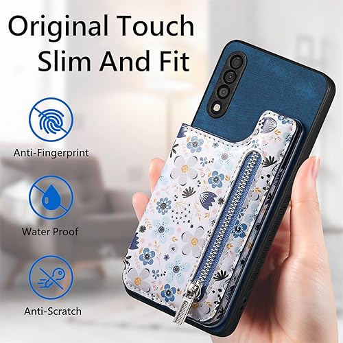 Miniatura 9 de Asuwish Funda de teléfono para Samsung Galaxy A50 A50S A30S con protector de pantalla de vidrio templado y bloqueo RFID, soporte para tarjetero, con