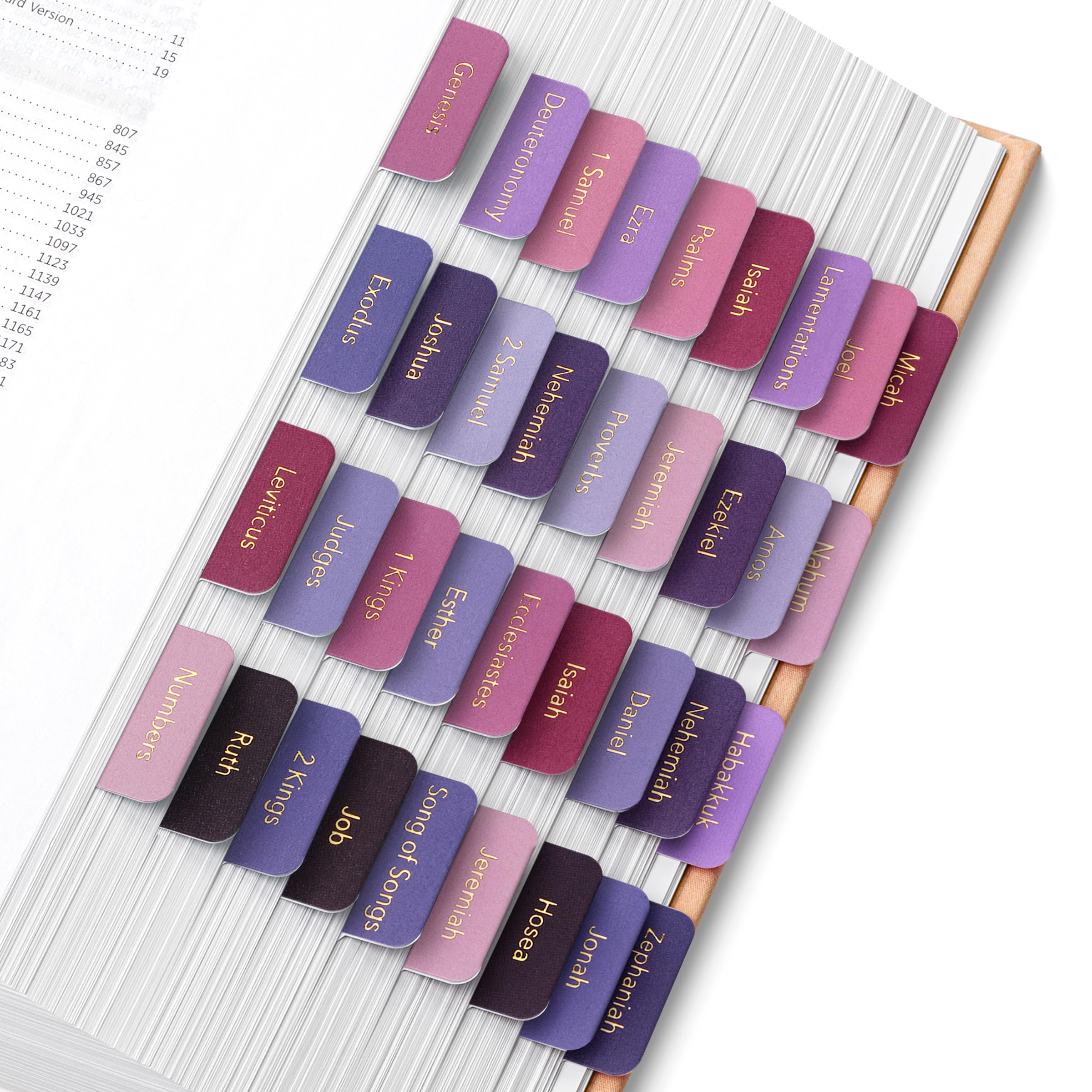 Mr. Pen- Bible Tabs, 75 Tabs, Berry Bloom, Gold Foil Embossed Lettering, Laminated Bible Tabs for Women and Men, Bible Tabs for Study Bible Index Tabs