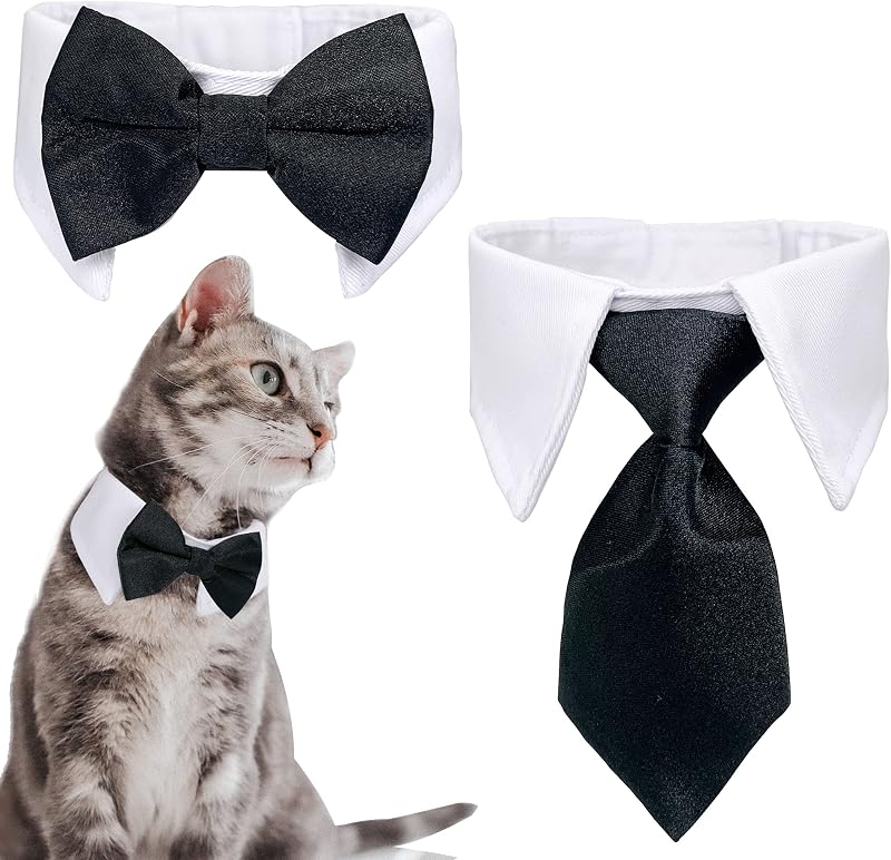 Gravata-borboleta para Gatos e Cães Casidoxi com Coleira de Algodão, Tamanho S