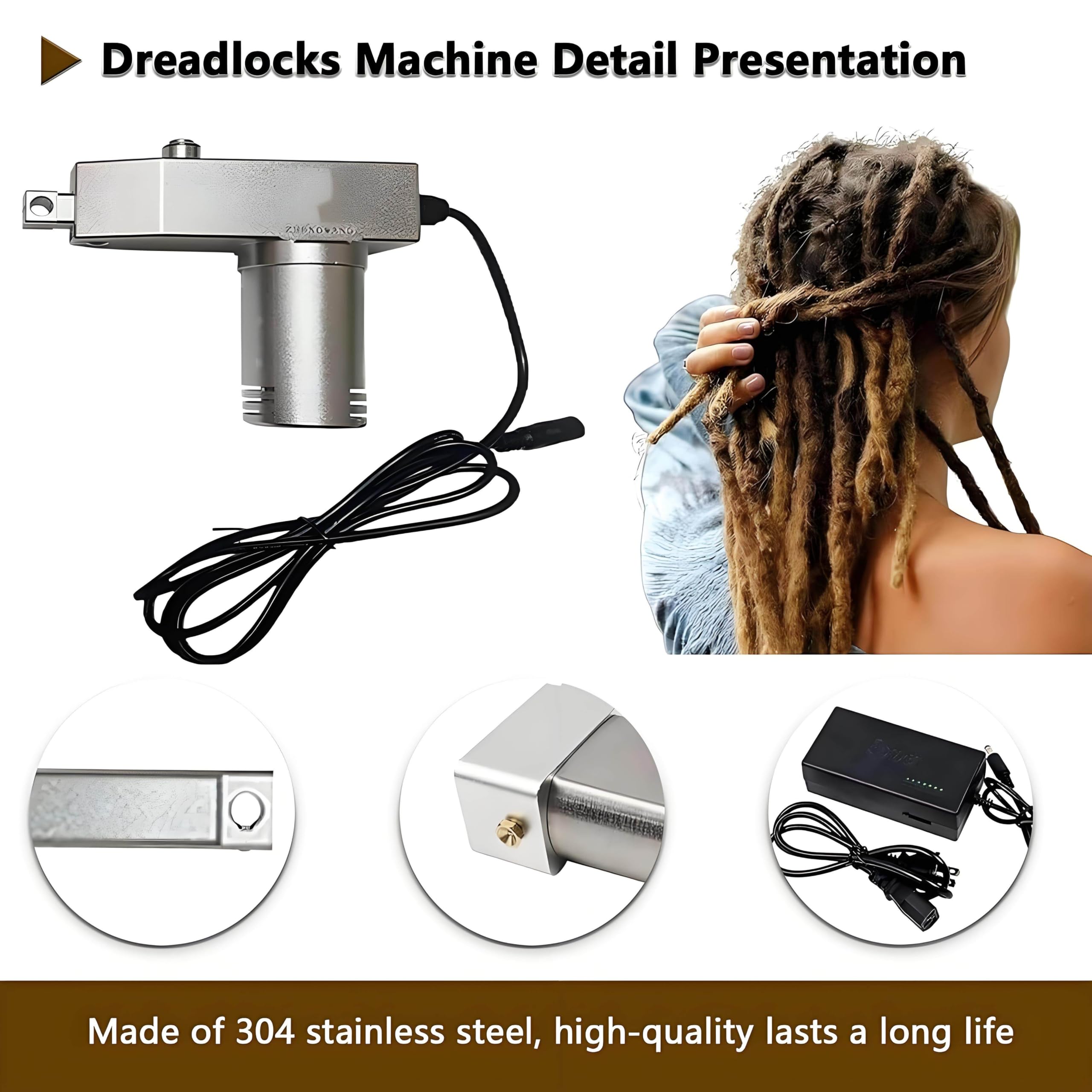 Dread Locking Tool Machine,Astanowa maszyna do szydełkowania,Maquina De Dreadloc,Automatic Bing,6 głowice zastępcze