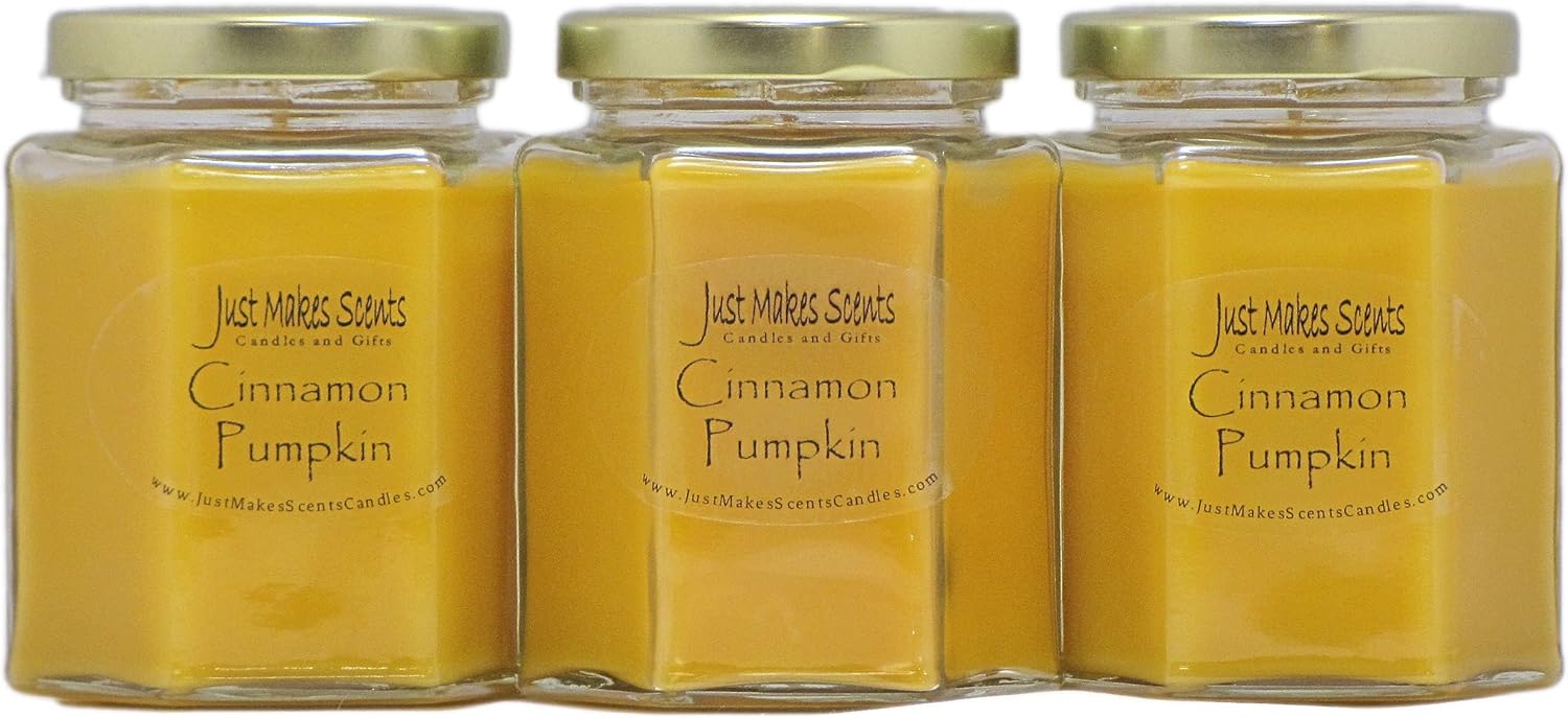 Amazon.co.jp Just Makes Scents シナモンパンプキン香り付きソイキャンドル 3 Pack オレンジ ホーム＆キッチン