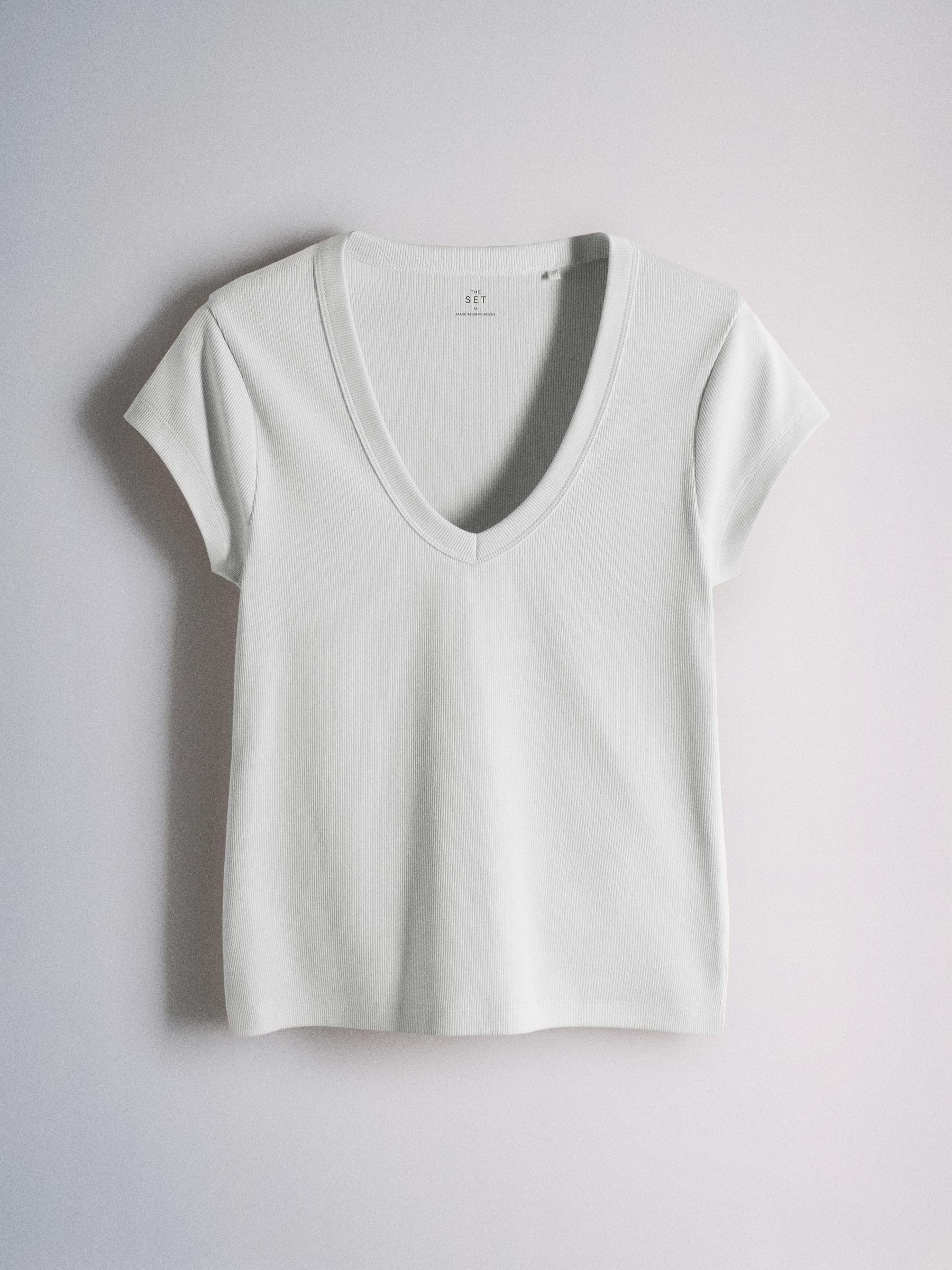 THE SET Mujeres Pack de 5 Camisetas con Manga Japonesa y Cuello de Pico