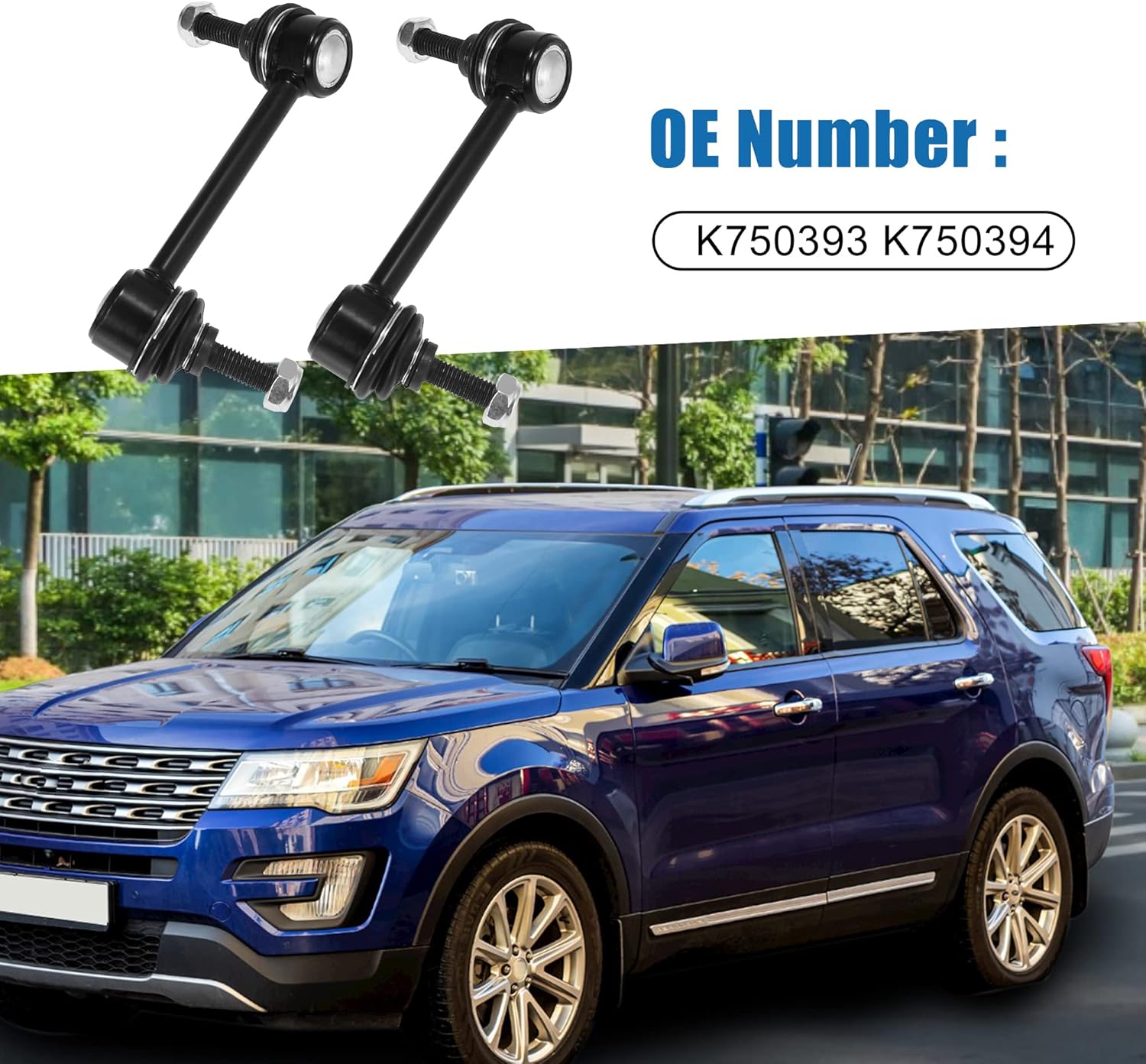 Rear Suspension Sway Bar End Links K750393 K750394 Stabilizer Sway Bar Link for Ford Explorer 2011-2018 Black (Set of 2)