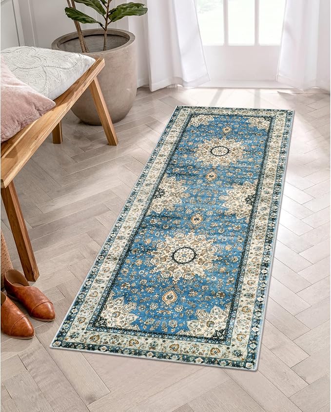 Lahome Oriental Washable Runner Rugs with Rubber Backing, 2x5 NonSlip Kitchen