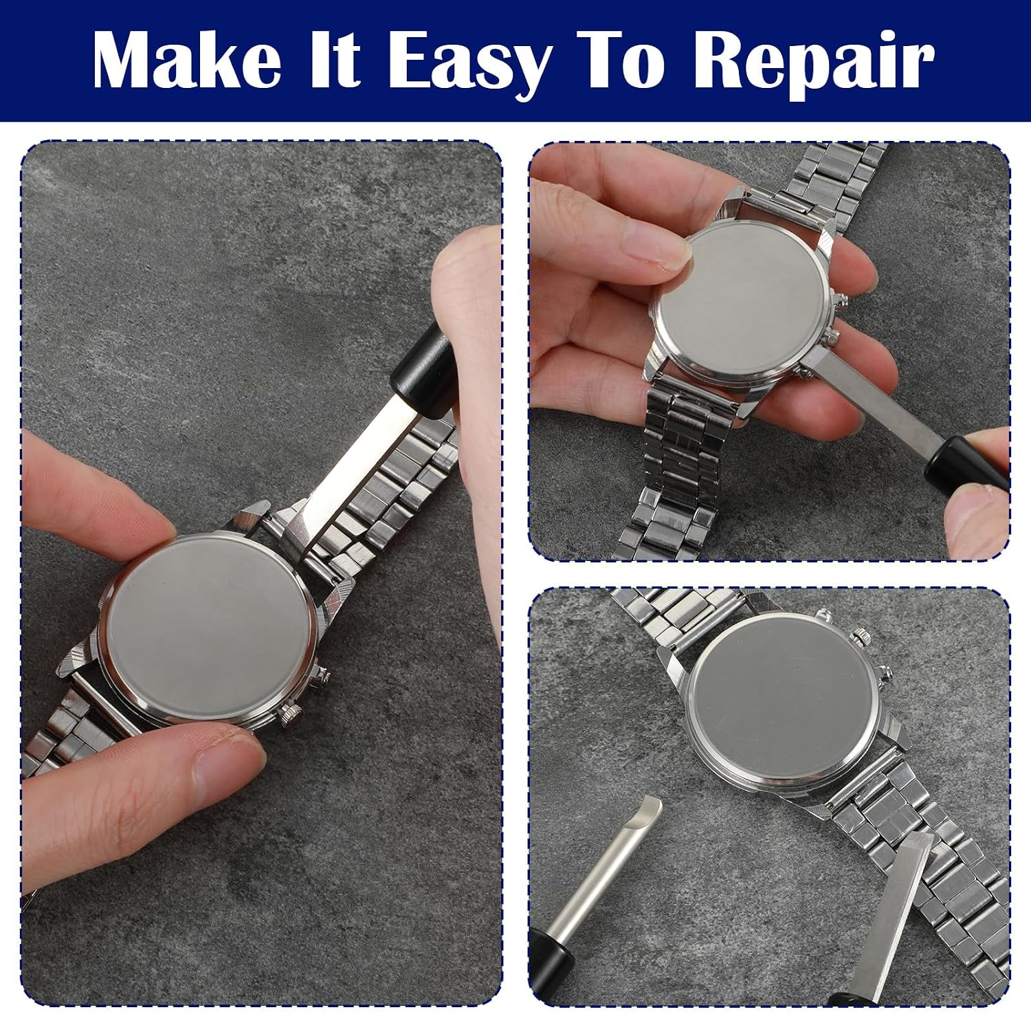 Ymapinc Watch Case Back Opener, 2 Pcs Watch Back Remover Tool, Link Remover for Watches & Battery Replacement Tool with Pry Bar, Watches Repair Tools & Kits